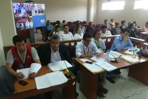 Jueces del Juzgado Penal Colegiado Supraprovincial de la Corte Superior de Justicia del Santa dictaron sentencia en caso del crimen del alcalde de Samanco, Francisco Ariza Espinoza, y su asesor legal, Henry Aldea Correa. Foto: ANDINA/Gonzalo Horna.