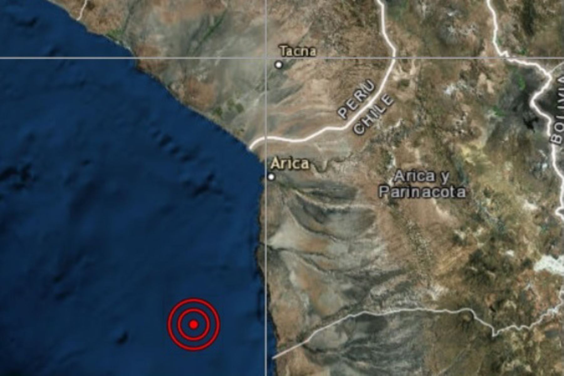 Epicentro del sismo se ubicó en el océano Pacifico, frente a Chile.ANDINA/Difusión