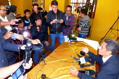 El virtual gobernador de Cajamarca, Mesías Guevara Amasifuén, ofreció declaraciones desde su natal Jaén.