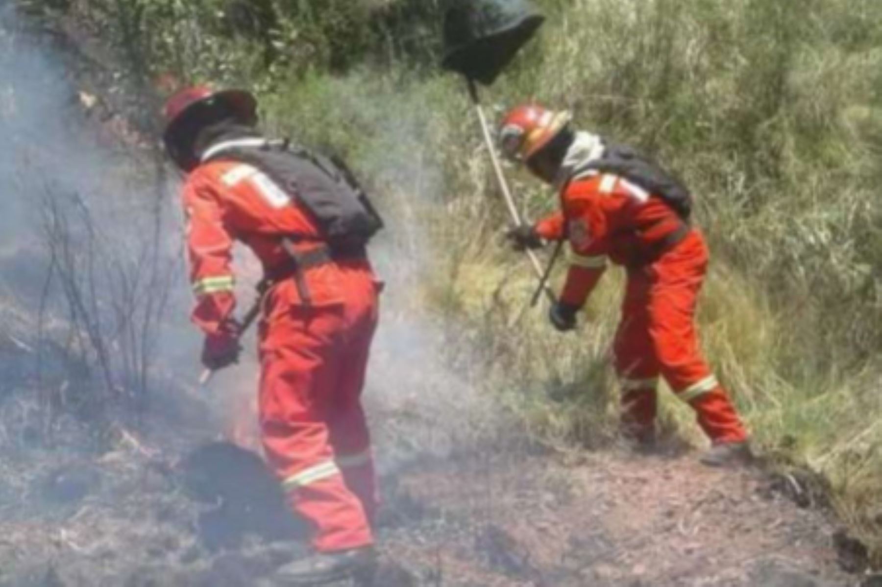 Bomberos intentan controlar incendio forestal en distrito de Machu Picchu. ANDINA/Archivo