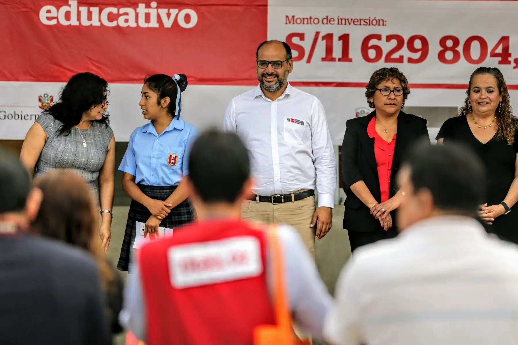 Ministro de Educación Daniel Alfaro, inaugura de manera simultánea seis instituciones educativas desde el moderno colegio I.E. 3022 José Sabogal en el distrito de San Martín de Porres. Foto: ANDINA/Luis Iparraguirre