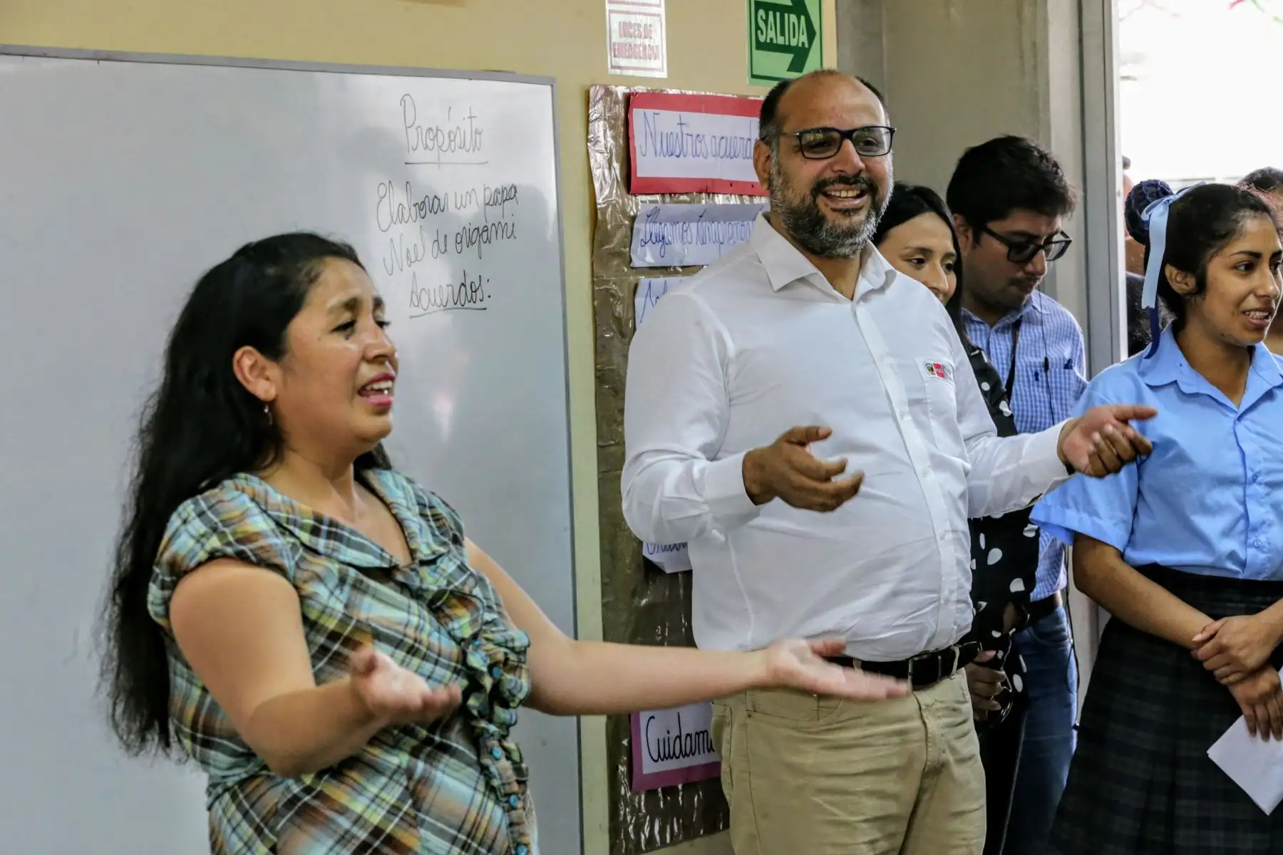 Ministro de Educación Daniel Alfaro, inaugura de manera simultánea seis instituciones educativas desde el moderno colegio I.E. 3022 José Sabogal en el distrito de San Martín de Porres. Foto: ANDINA/Luis Iparraguirre