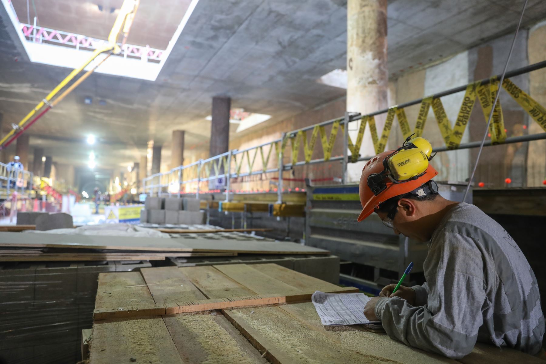 Construcción de la línea 2 del Metro de Lima. ANDINA/Prensa Presidencia
