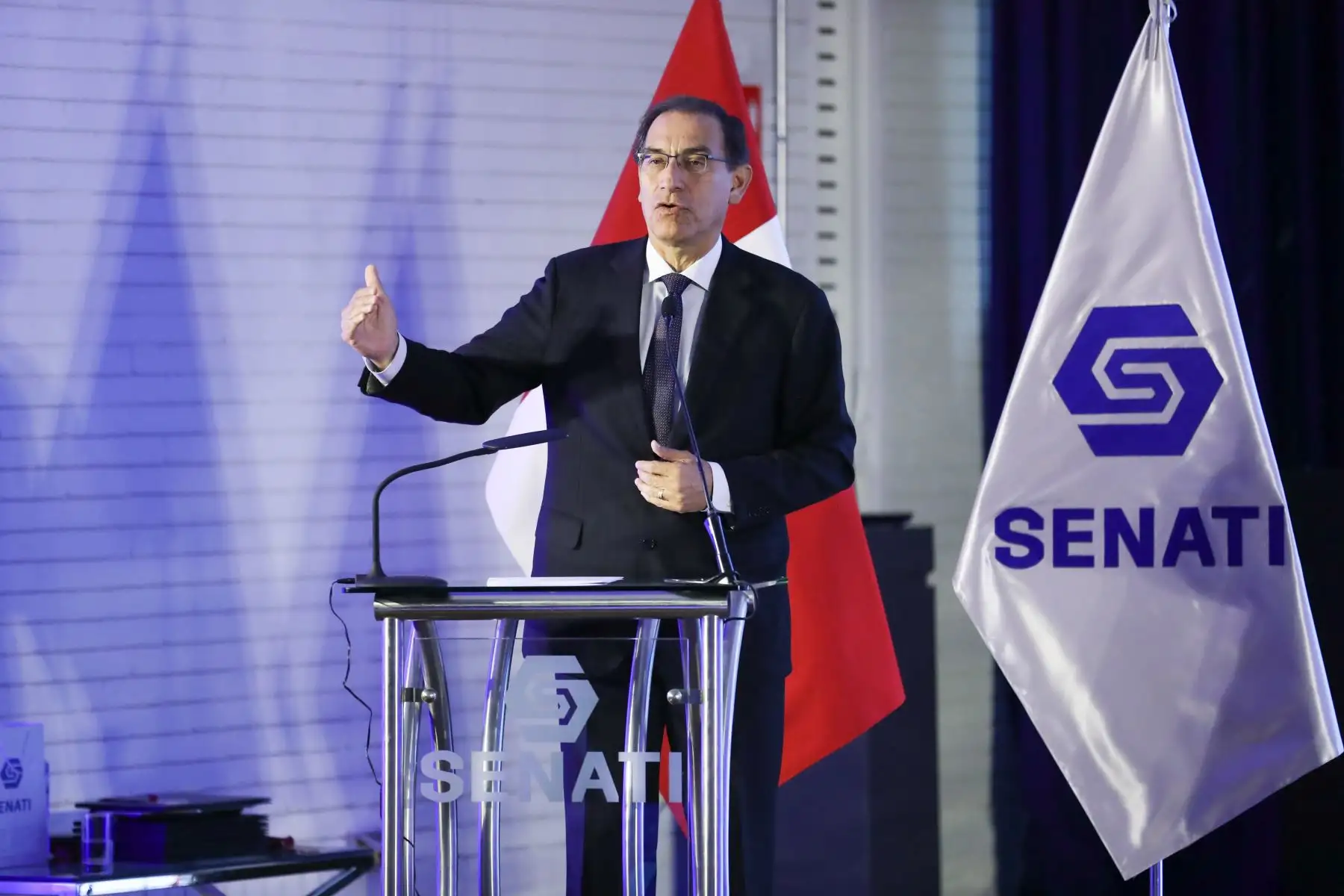 Jefe de Estado, Martín Vizcarra, participa en la ceremonia por el 57° Aniversario de creación del Senati. Foto: ANDINA/Juan Carlos Guzman/Prensa Presidencia