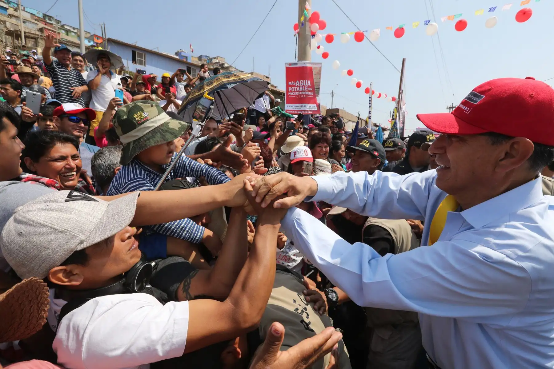 Presidente Vizcarra dio inicio al proyecto de "Sectorización del Sistema de agua potable y alcantarillado de la parte alta de Chorrillos". Foto:ANDINA/Prensa Presidencia