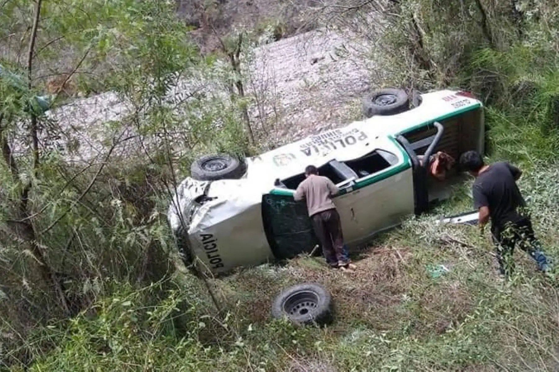 Dos policías resultan heridos a causa de un accidente de tránsito ocurrido en Sihuas, Áncash. ANDINA