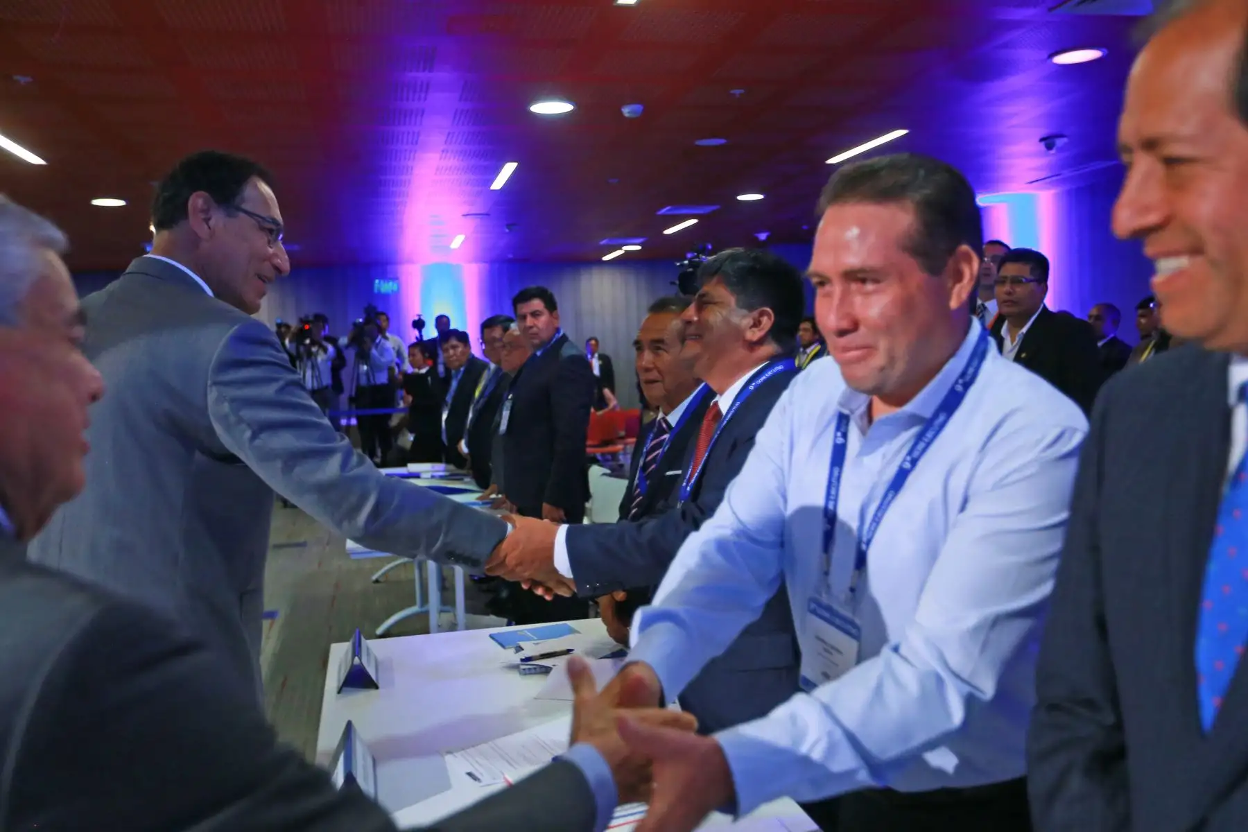 Presidente Vizcarra, junto al Jefe del Gabinete, Cesar Villanueva, dan inicio al Noveno Gore Ejecutivo, que se lleva a cabo en el Centro de Convenciones de Lima. Foto: ANDINA/Prensa Presidencia