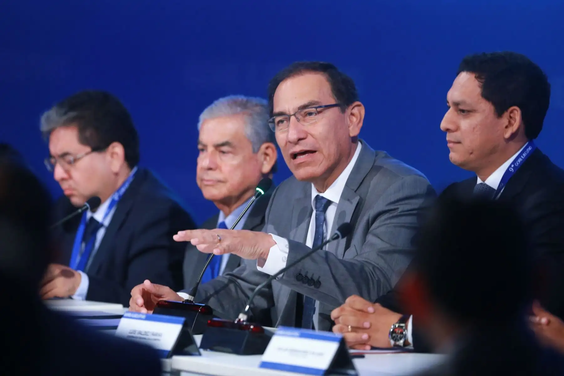 Presidente Vizcarra, junto al Jefe del Gabinete, Cesar Villanueva, dan inicio al Noveno Gore Ejecutivo, que se lleva a cabo en el Centro de Convenciones de Lima. Foto: ANDINA/Prensa Presidencia