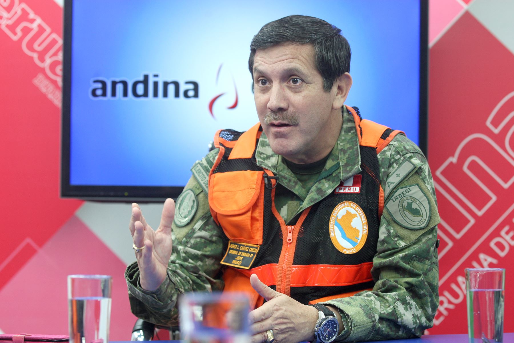 Jefe del Indeci, general EP Jorge Chávez. ANDINA/Héctor Vinces