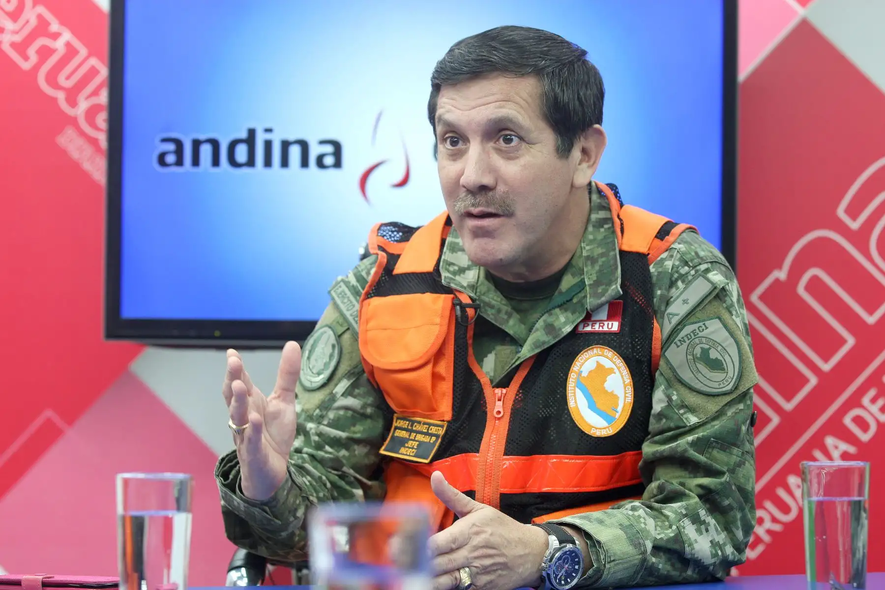 Jefe del Indeci, general EP Jorge Chávez. ANDINA/Héctor Vinces