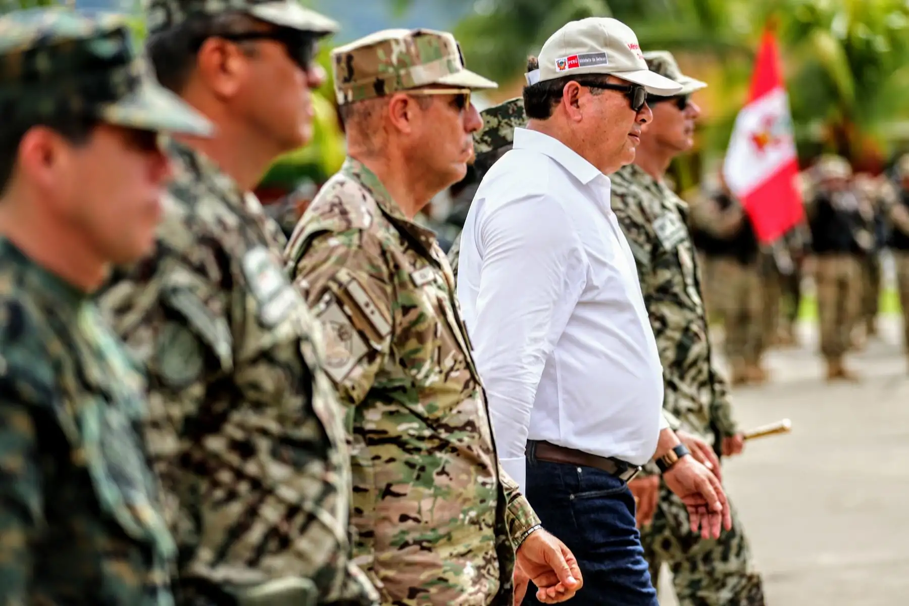 Visita a la base de Pichari por fiestas navideñas por parte del ministro de Defensa José Huertas. Foto: ANDINA/Luis Iparraguirre