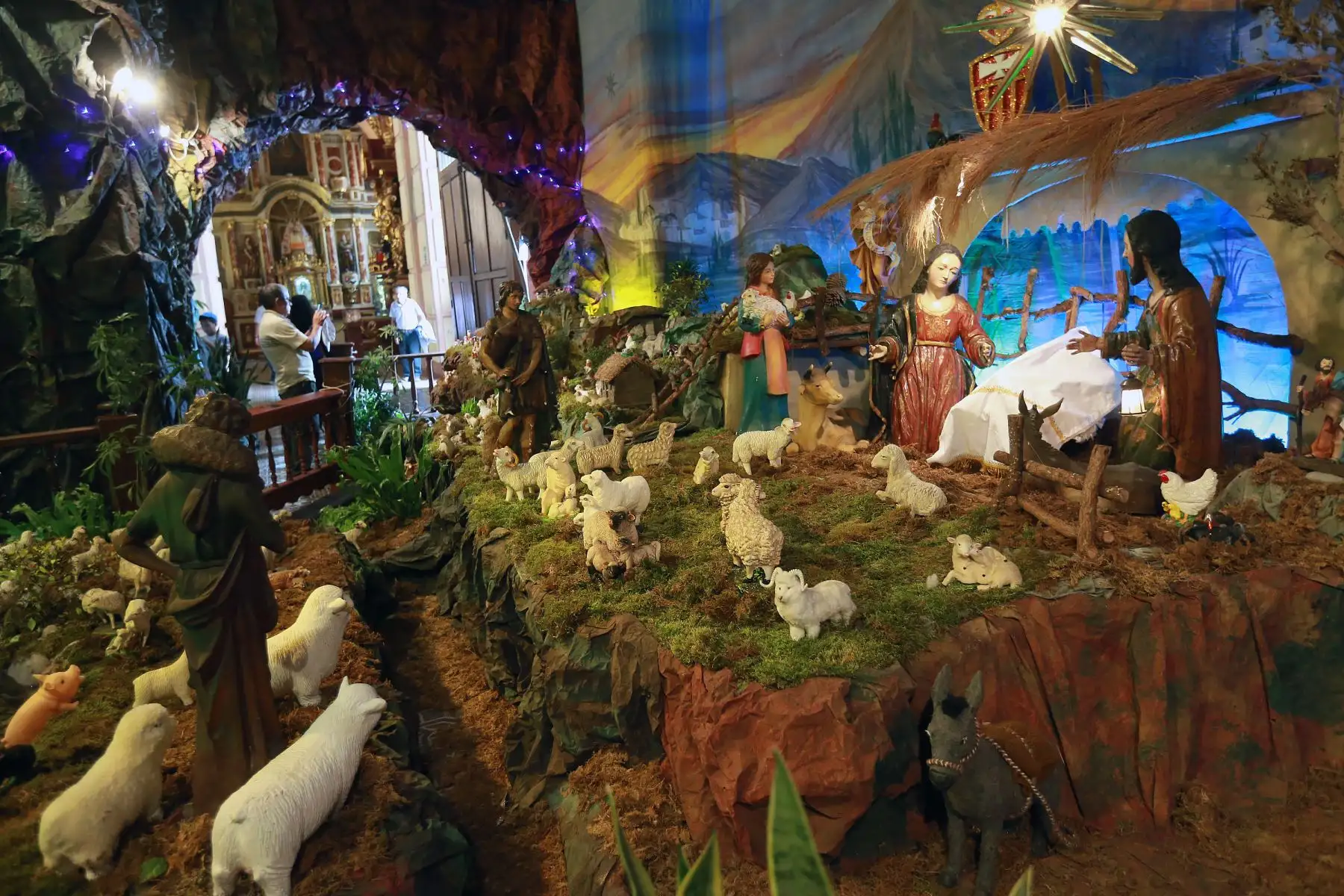 Nacimiento en la Iglesia La Merced.Foto: ANDINA/Norman Córdova