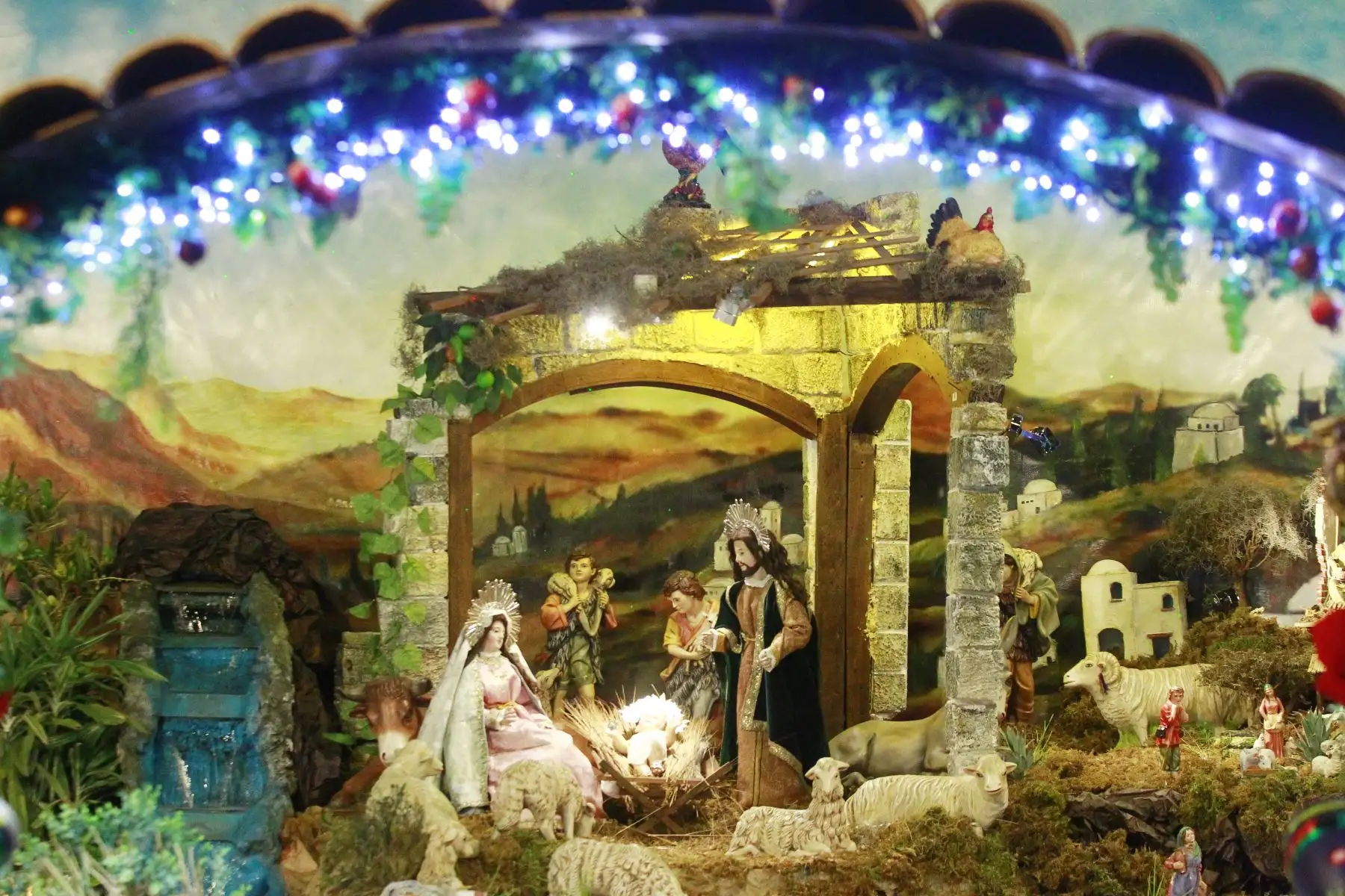 Iglesia de las Nazarenas presenta original Nacimiento por Navidad.Foto: ANDINA/Eddy Ramos