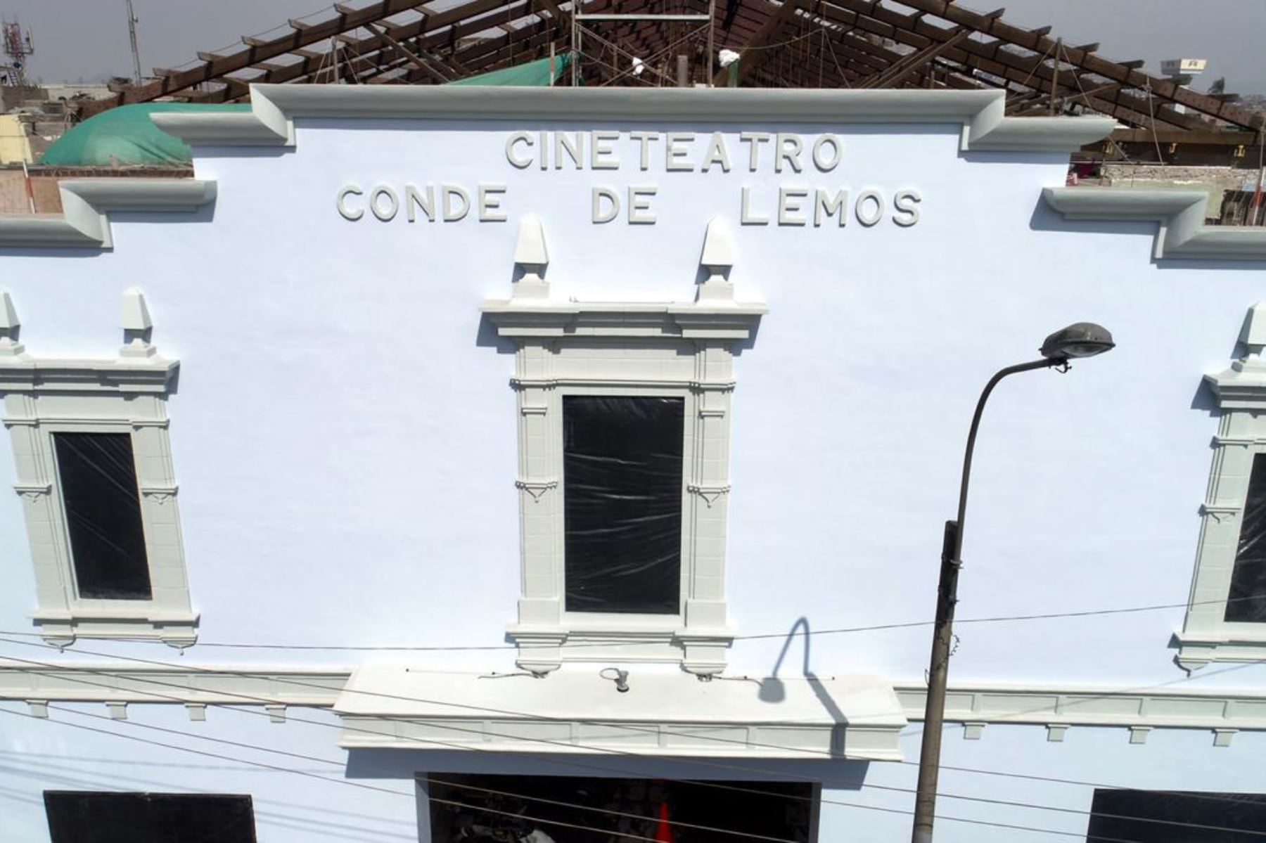 Antiguo cine teatro Conde de Lemos entró en restauración. Foto: Andina/Difusión