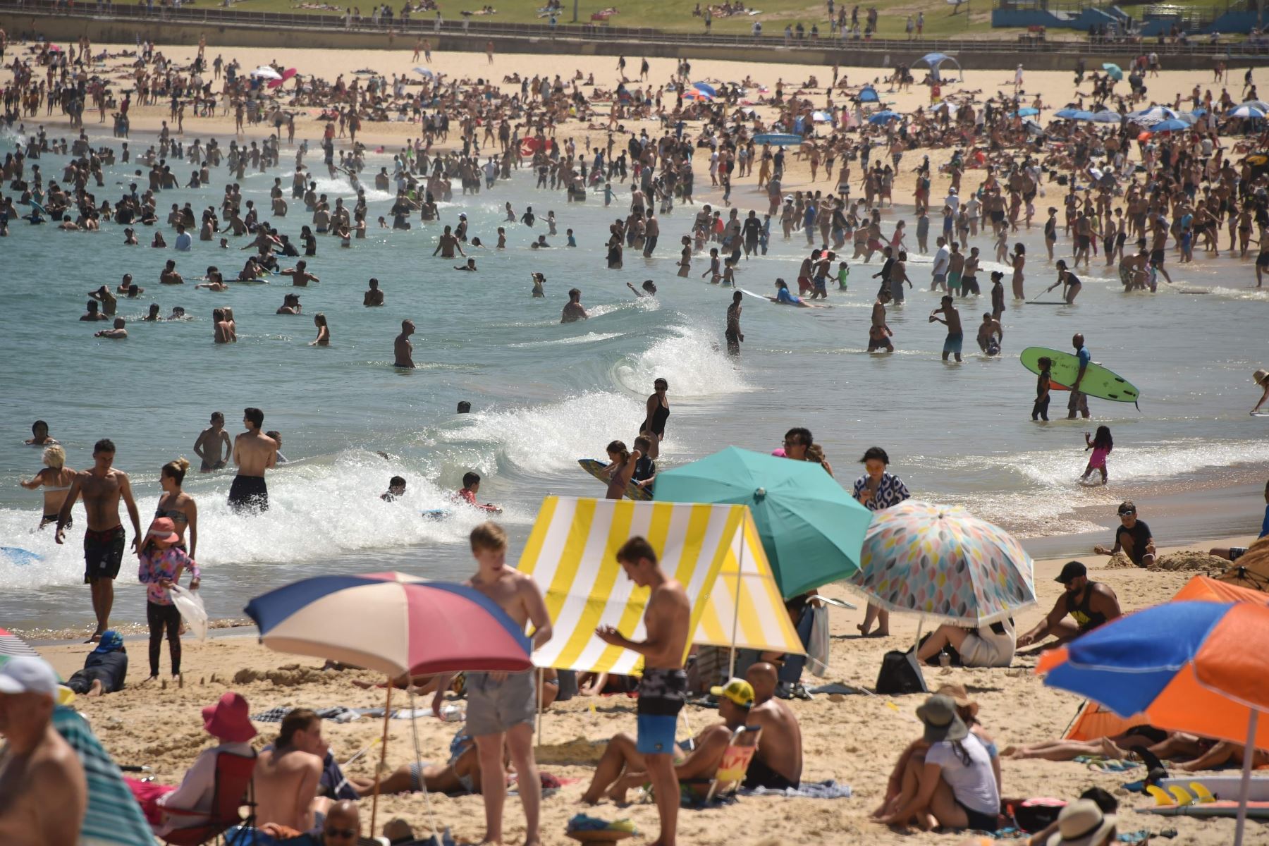 Bañistas en la playa de Bondi cuando las temperaturas se disparan en Sydney el 28 de diciembre de 2018 Foto: AFP