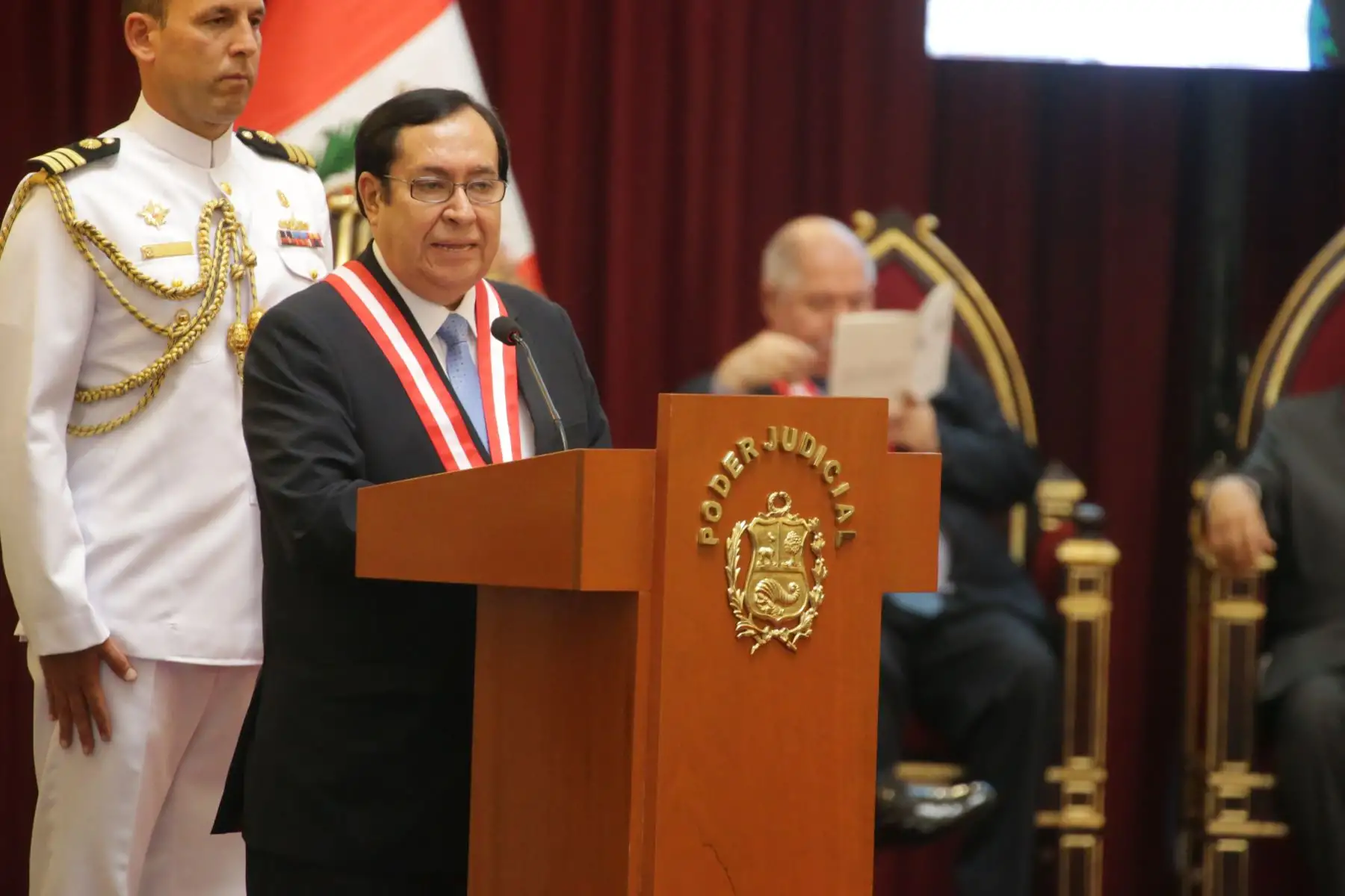 Presidente Vizcarra asiste a la juramentación del  juez supremo José Luis Lecaros Cornejo quien asume  la presidencia del Poder Judicial y de la Corte Suprema de Justicia para el periodo 2019-2020. Foto: ANDINA/Luis Iparraguirre