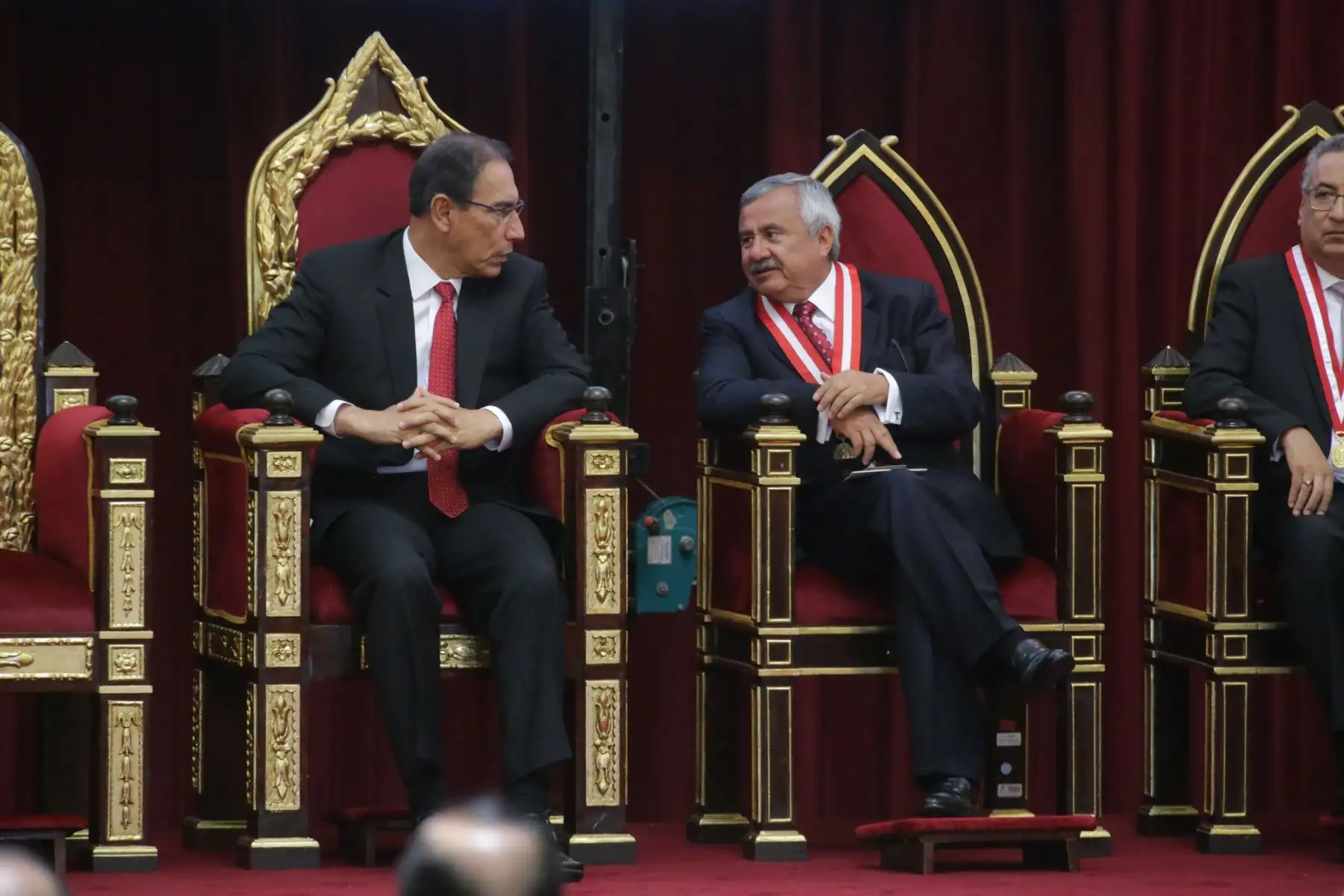 Presidente Vizcarra asiste a la juramentación del  juez supremo José Luis Lecaros Cornejo quien asume  la presidencia del Poder Judicial y de la Corte Suprema de Justicia para el periodo 2019-2020. Foto: ANDINA/Luis Iparraguirre