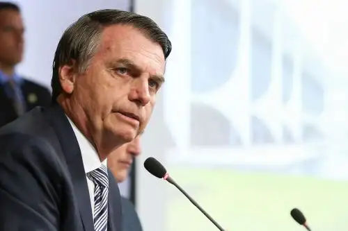 Foto de la oficina de prensa de la Presidencia de Brasil que muestra al presidente brasileño Jair Bolsonaro hablando durante una reunión ministerial en el Palacio de Planalto en Brasilia, el 3 de enero de 2019 Foto: AFP