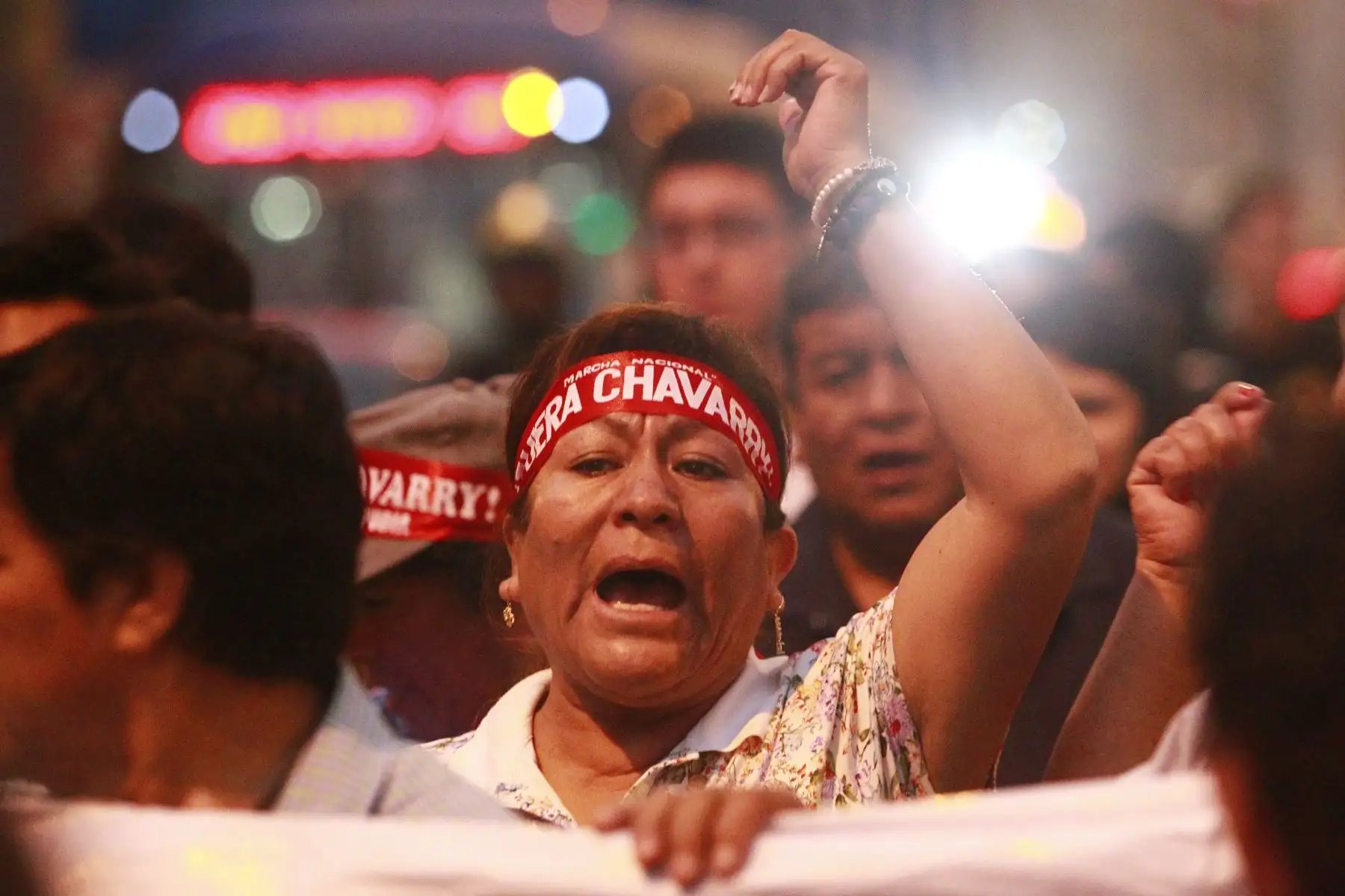 Manifestantes salen a marchar en contra del fiscal Pedro Chavarry por la avenida Colmena.Foto: ANDINA/Eddy Ramos