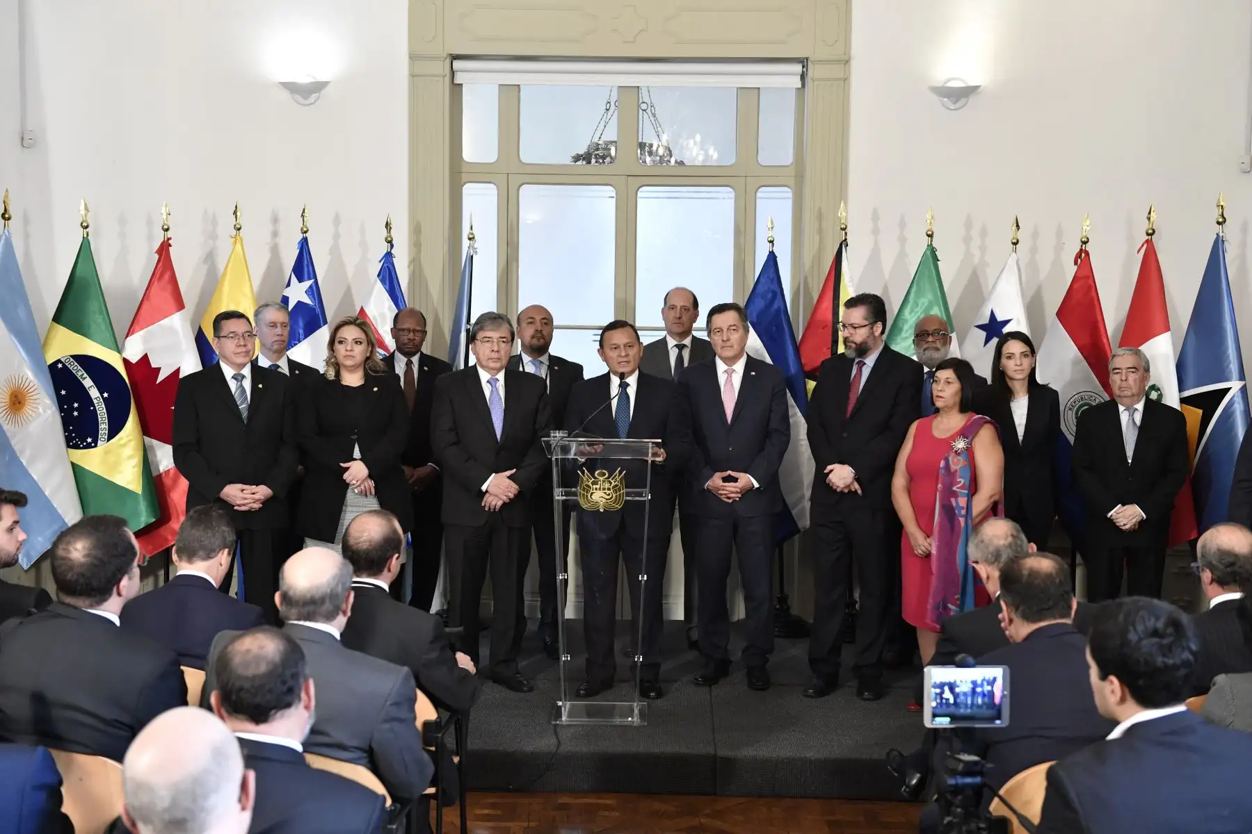 El Canciller Néstor Popolizio presidió la Reunión de Ministros de Relaciones Exteriores del Grupo de Lima realizada en el Palacio de Torre Tagle. Foto: ANDINA/MRE