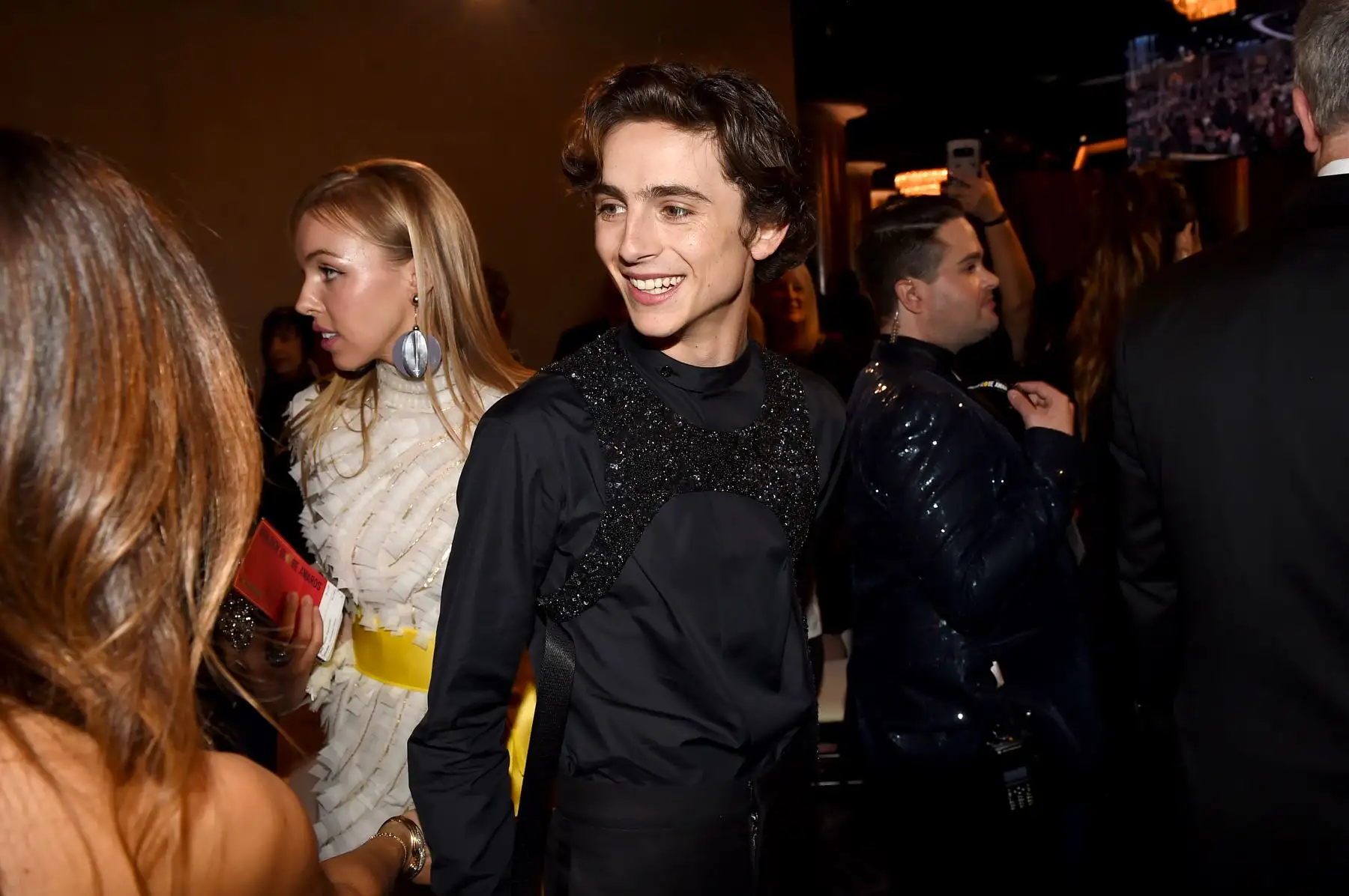 Actor Timothe Chalamet presente en los Golden Globe Awards. AFP