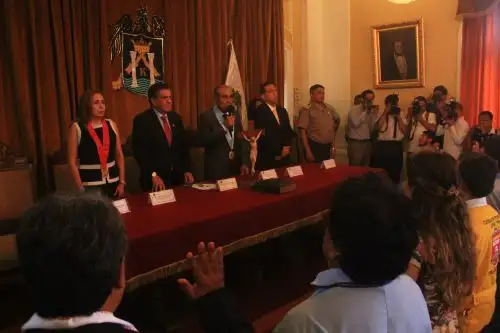 El alcalde Daniel Marcelo Jacinto juró como presidente del Comité Provincial de Seguridad Ciudadana (Coprosec) de Trujillo. Foto: ANDINA/Luis Puell