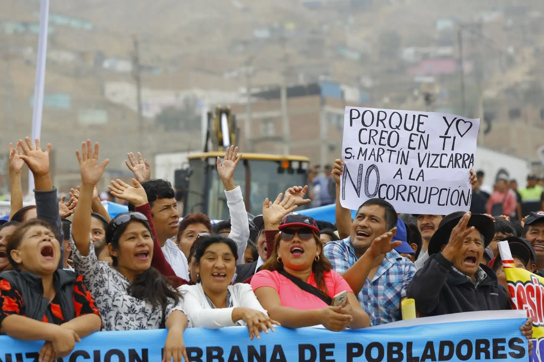 Presidente Martín Vizcarra diò inicio a obras del Proyecto “Esquema Anexo 22 Pampa de Jicamarca de Canto Grande - Sectorización y la Ampliación del Sistema de Agua Potable y Alcantarillado en el distrito de San Antonio de Huarochirí .Foto:ANDINA/Prensa Presidencia