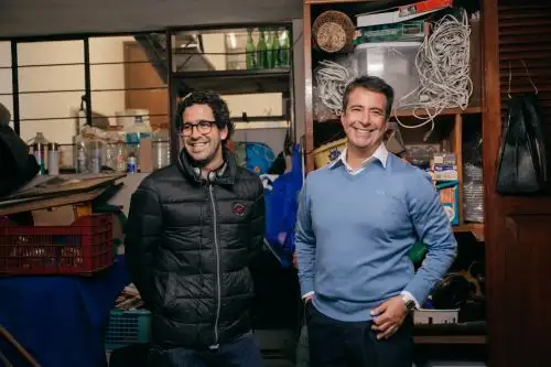 Carlín en un alto al rodaje de "Papá Youtuber".
