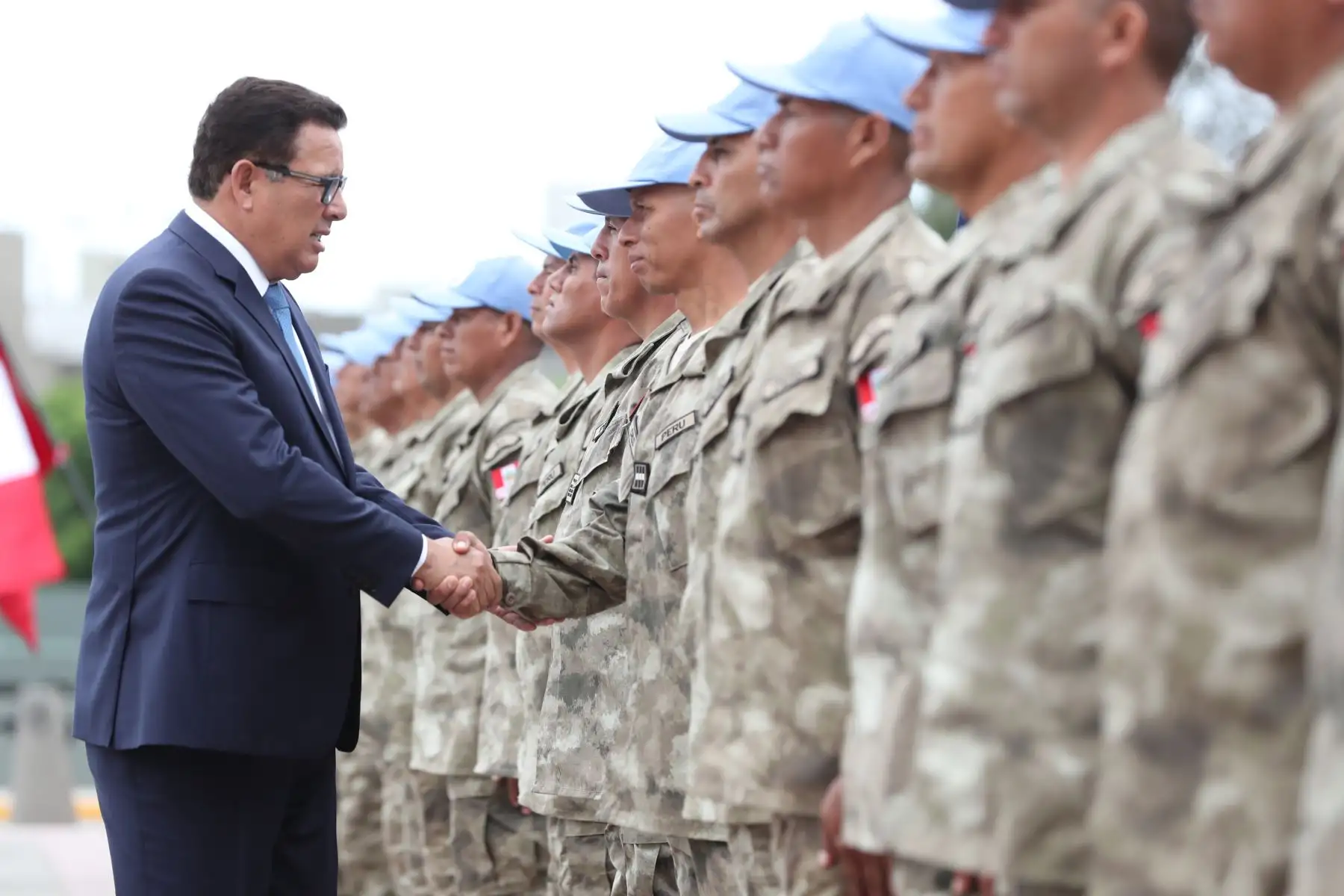 Ministro de Defensa despide a Cascos Azules que partirán a misión de paz en República centro Africana. Foto: ANDINA/MINDEF