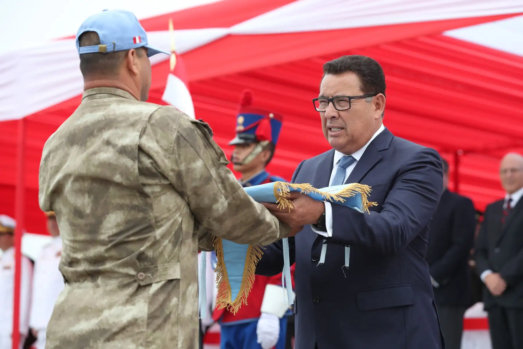 Ministro de Defensa despide a Cascos Azules que partirán a misión de paz en República centro Africana. Foto: ANDINA/MINDEF