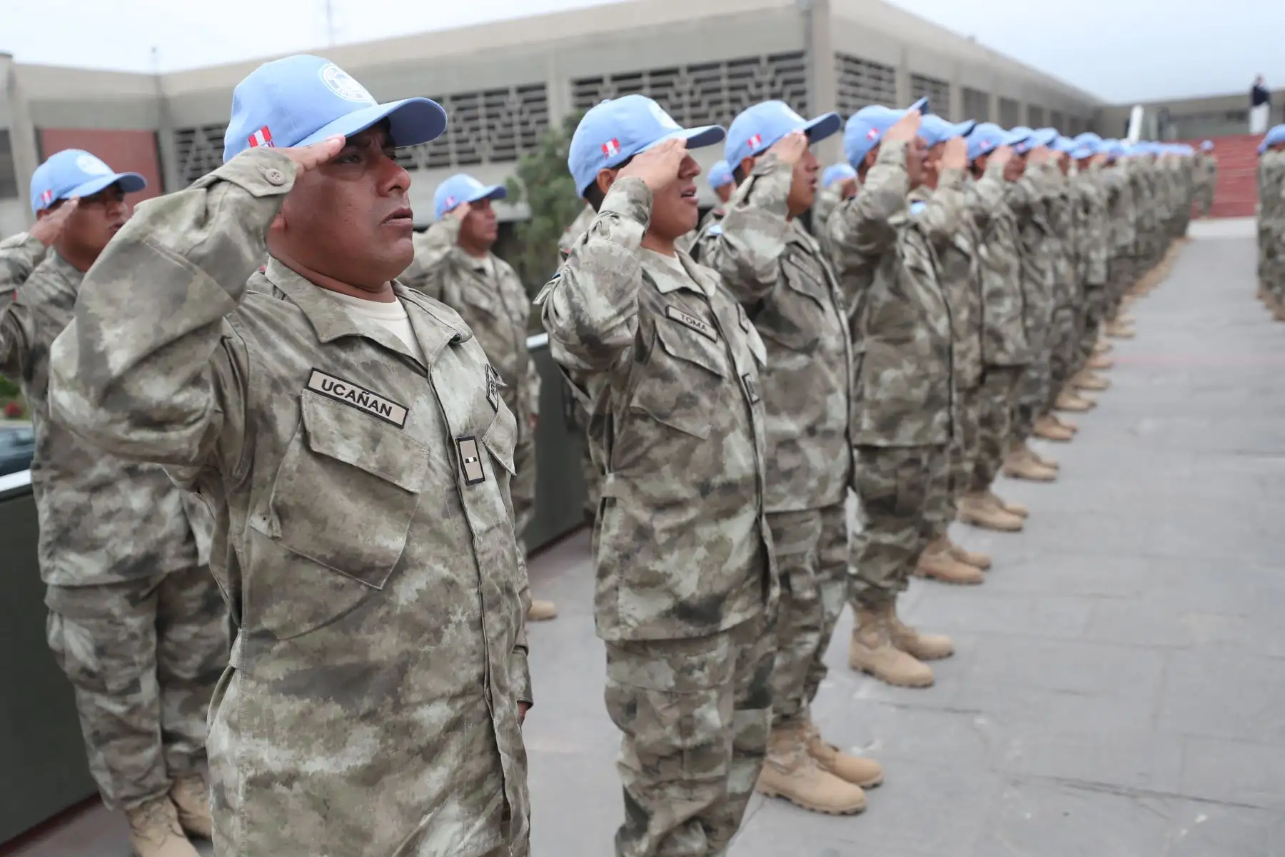 Ministro de Defensa despide a Cascos Azules que partirán a misión de paz en República centro Africana. Foto: ANDINA/MINDEF
