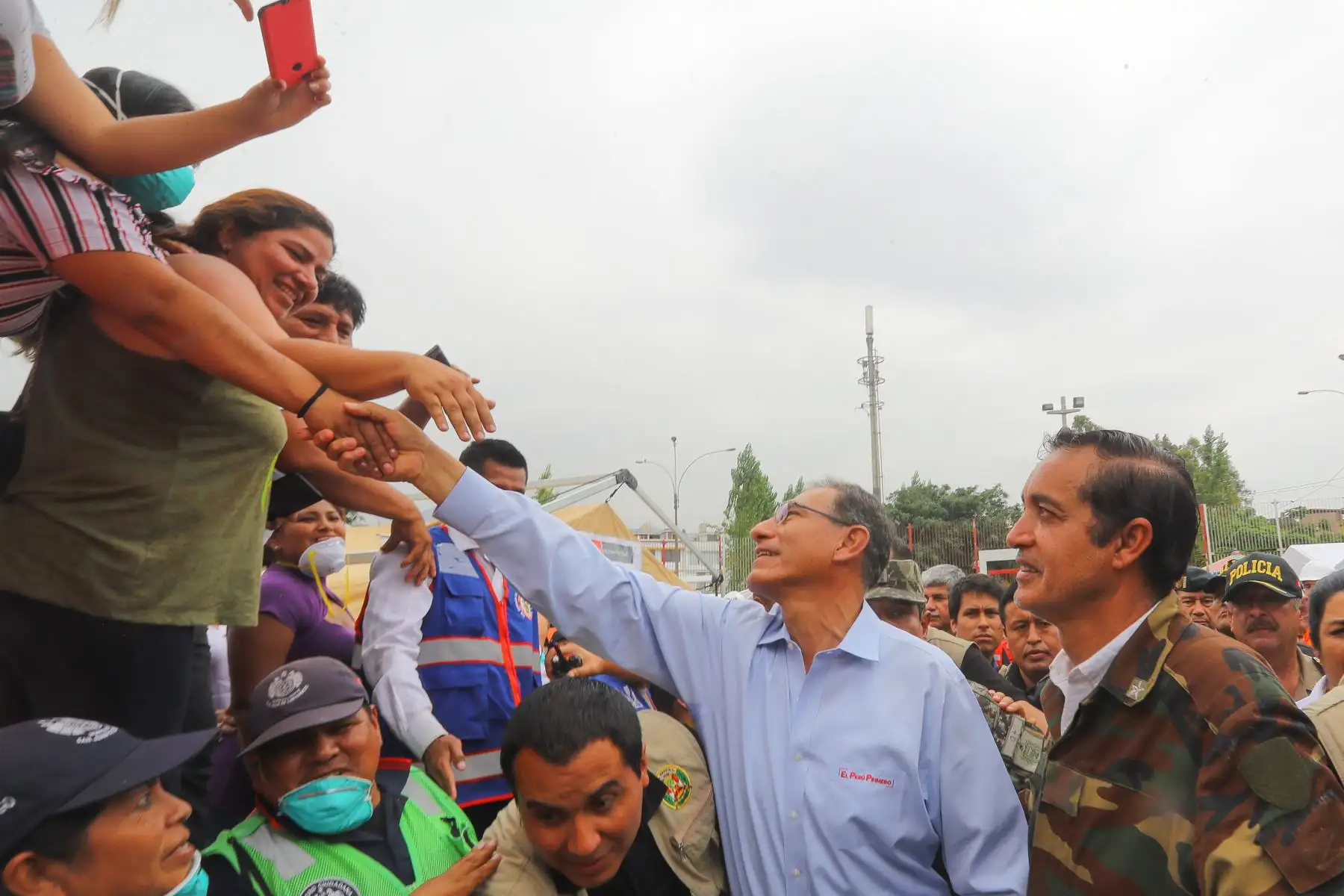 El Presidente Martín Vizcarra realiza su segunda visita de inspección a la zona afectada por el aniego en San Juan de Lurigancho. Foto: ANDINA/Prensa Presidencia