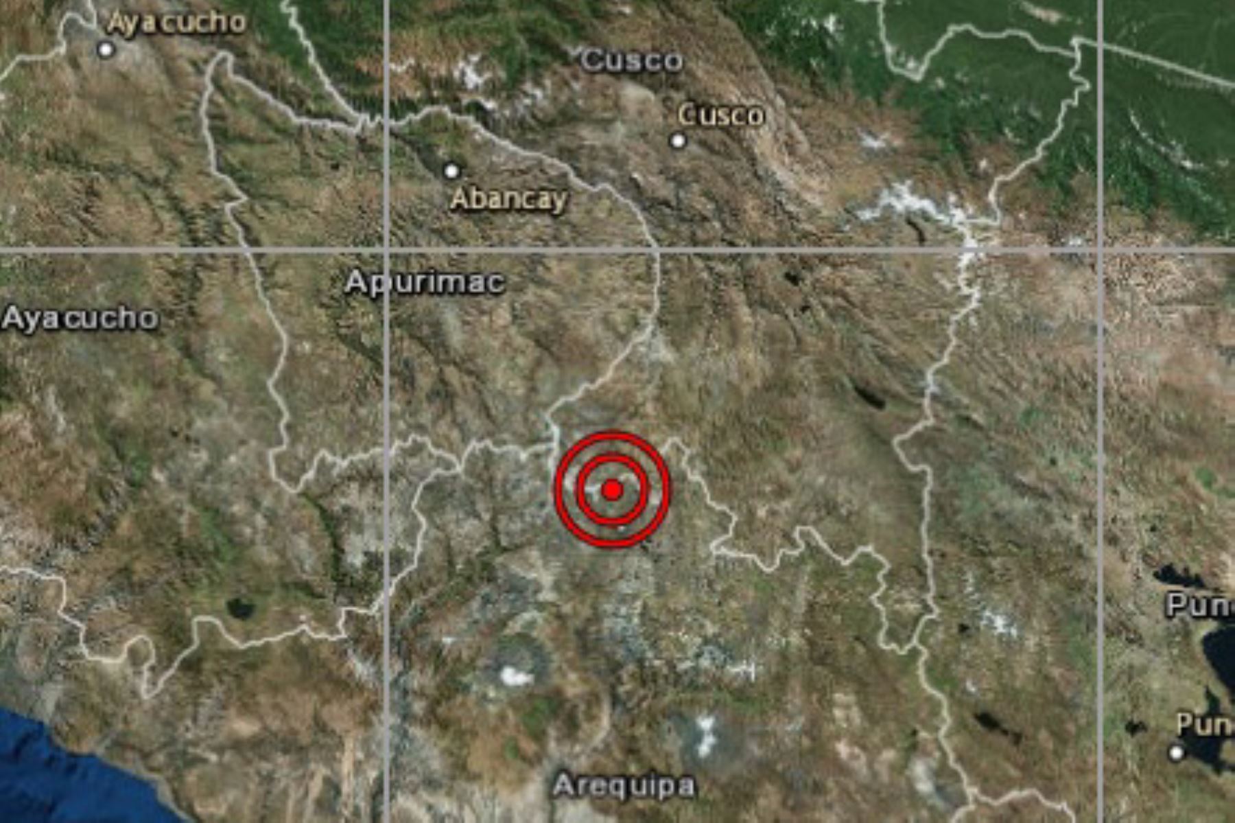 Un sismo de magnitud 4 se registró esta tarde en la provincia de Chumbivilcas.