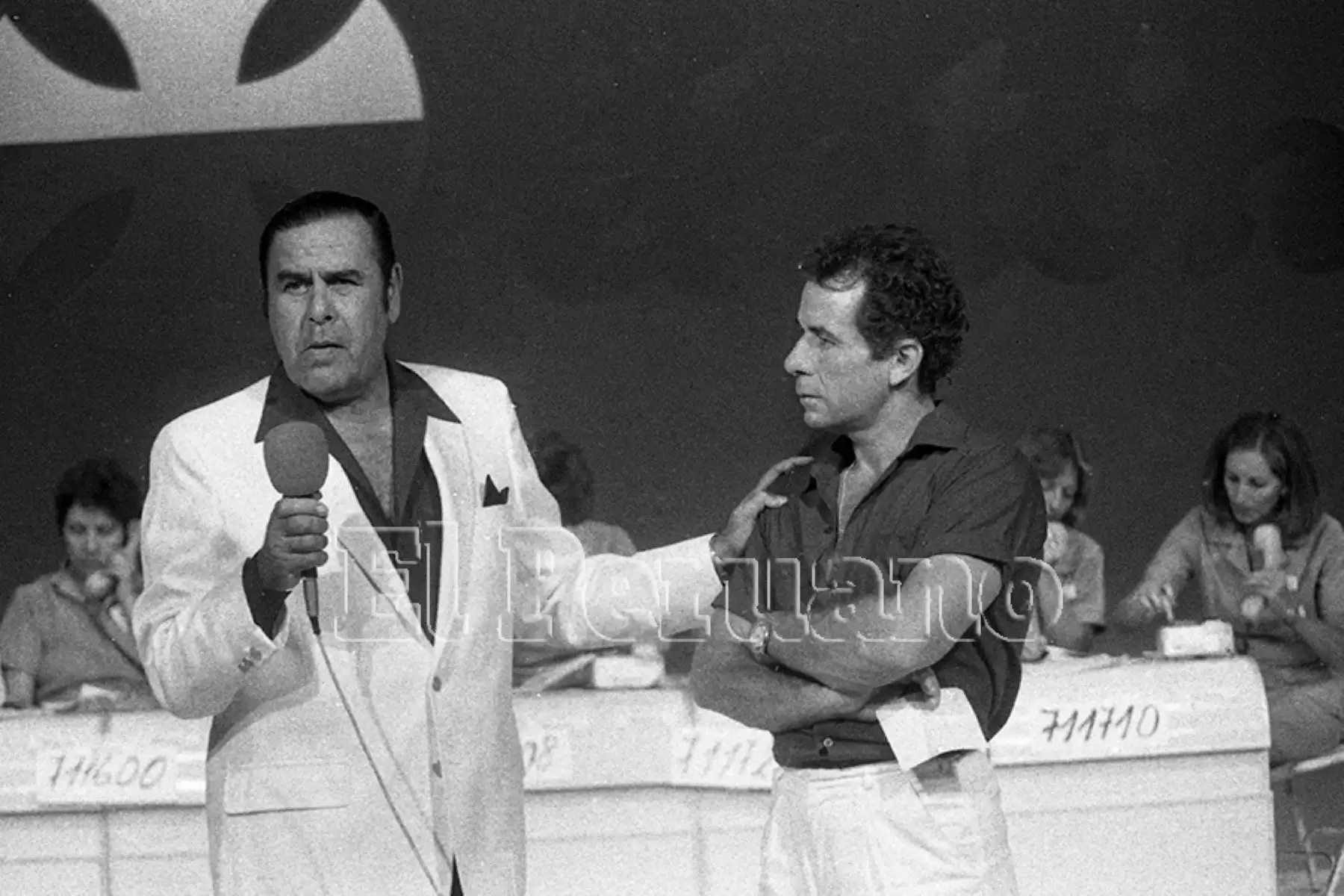 Lima - 1 diciembre 1986 / Augusto Ferrando y Ricardo Belmont en quinta Teletón en favor de los niños del Hogar Clínica San Juan de Dios.  Foto: Archivo Histórico de EL PERUANO