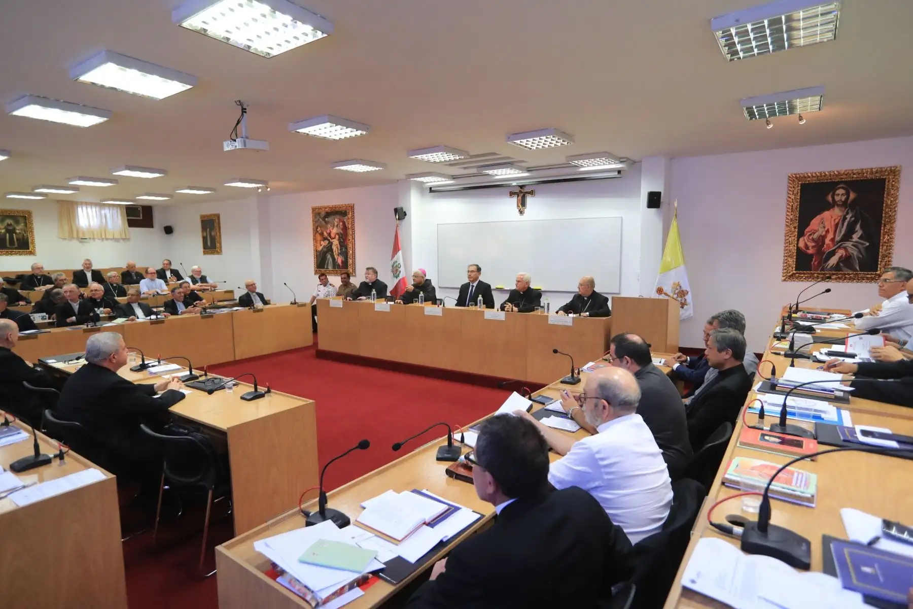 Presidente Vizcarra sostiene un encuentro con los obispos miembros de la Conferencia Episcopal Peruana. Foto: ANDINA/Prensa Presidencia