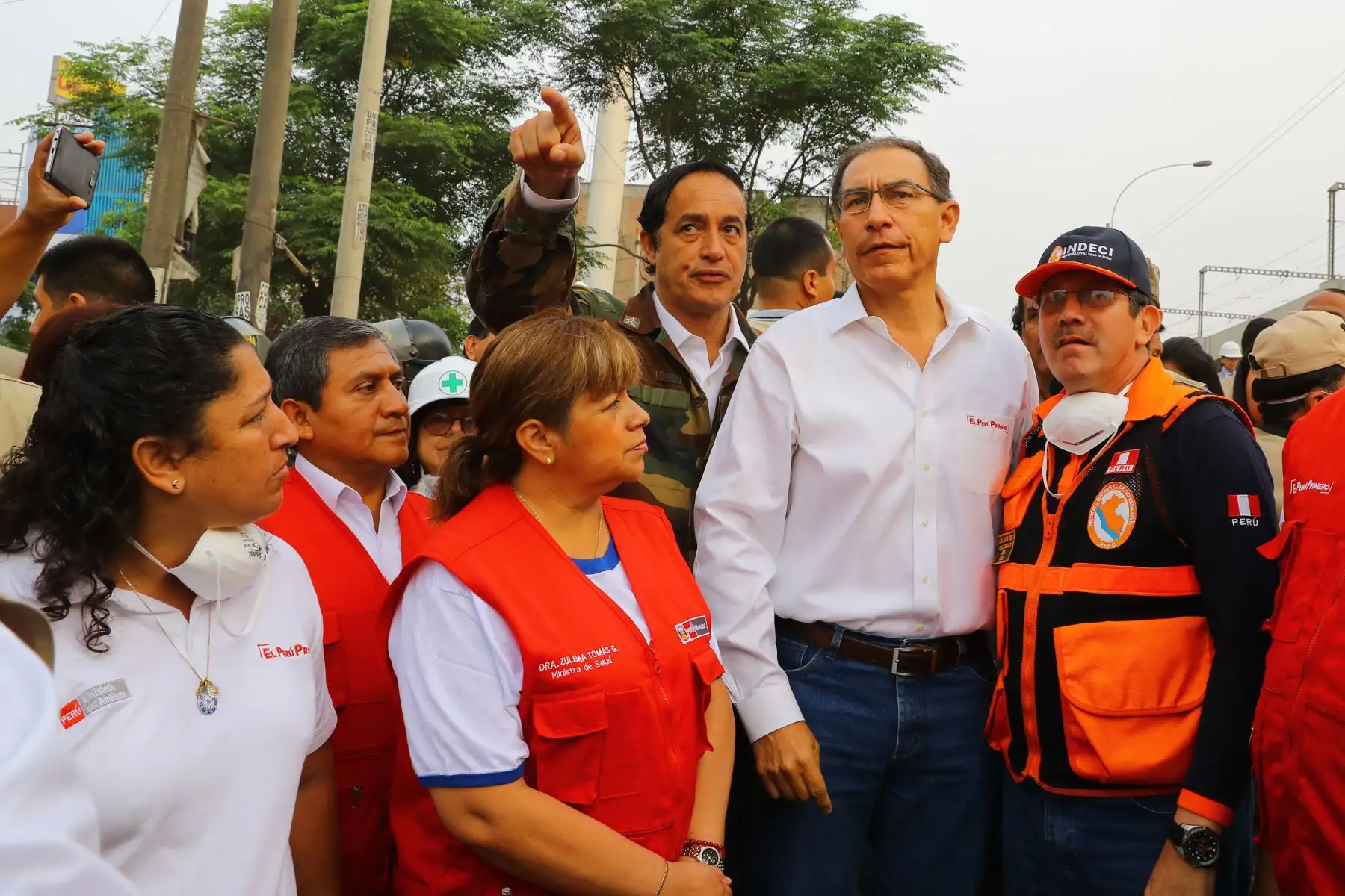Presidente Vizcarra realiza visita de inspección a la zona afectada por el aniego en SJL. Foto: ANDINA/Prensa Presidencia