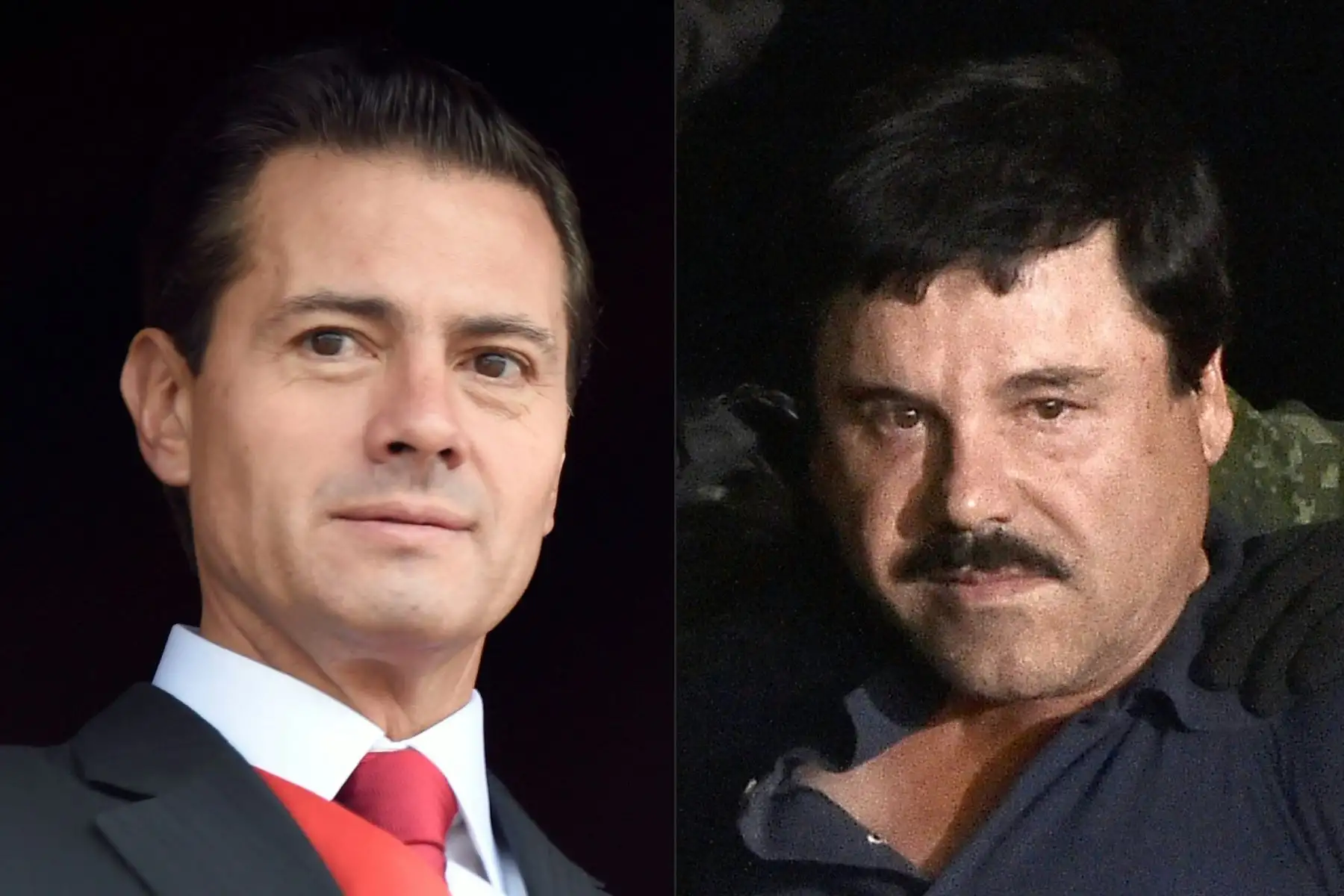 Combinación de imágenes de archivo  del presidente mexicano Enrique Peña Nieto y el jefe de las drogas Joaquín "El Chapo" Guzmán  Foto: AFP