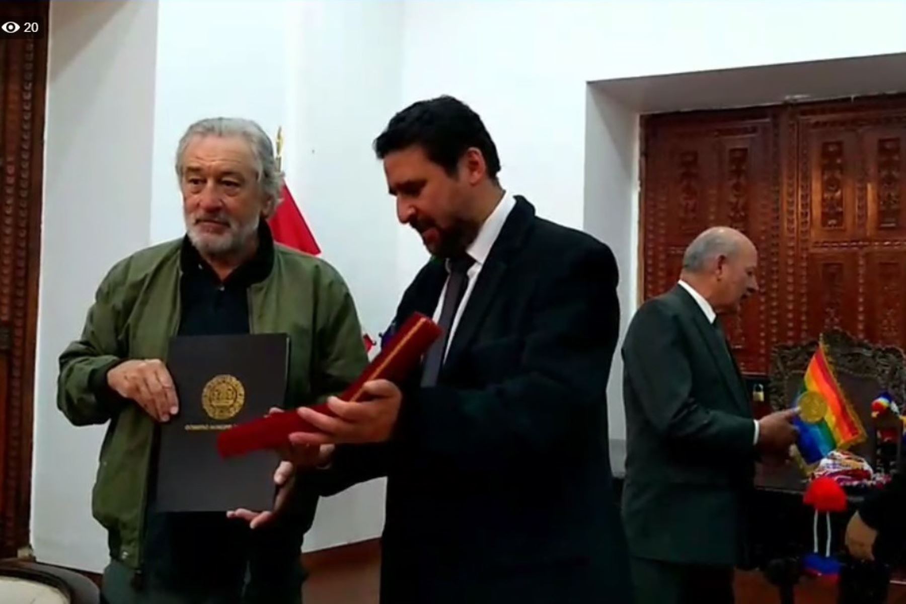 Cusco entrega medalla de la ciudad a Robert De Niro. ANDINA/Percy Hurtado