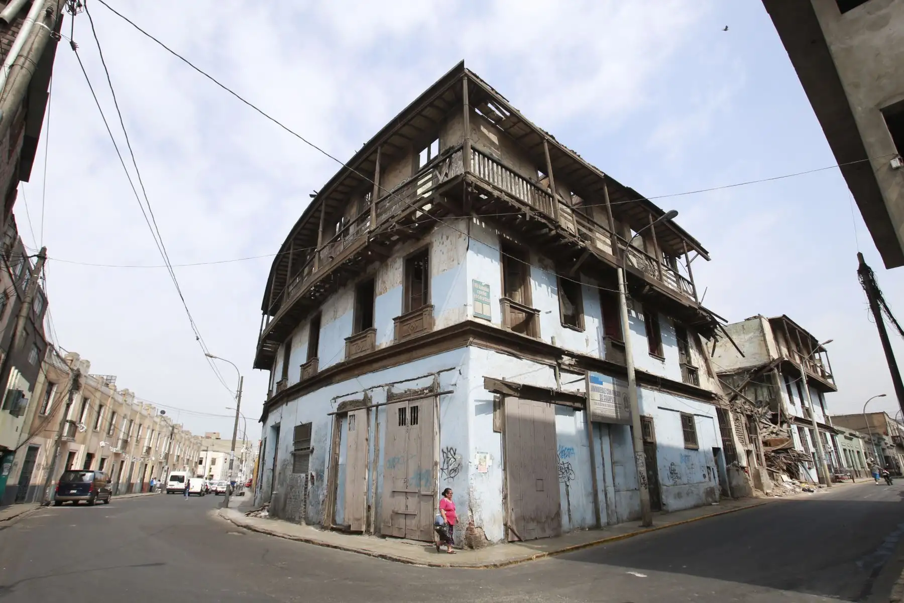 Casona El Buque en Barrios Altos, es uno de los edificios que ha quedado inhabitable con el paso del tiempo. Foto: ANDINA/Nathalie Sayago