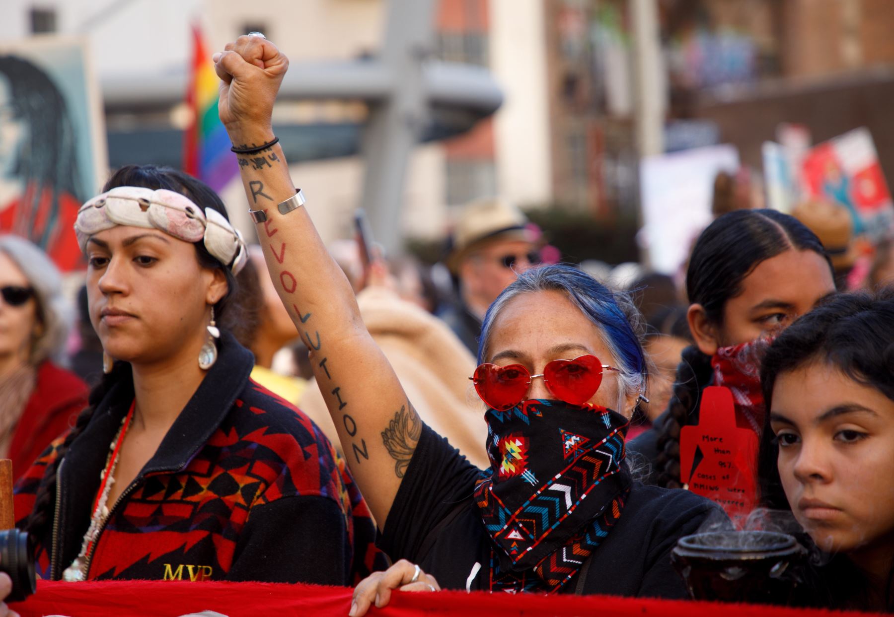 Los Ángeles (Estados Unidos). Miles de personas participaron en la Tercera Marcha Anual de Mujeres en Los Ángeles, California, EE. UU. La organización ha tomado las calles para protestar contra las políticas de la administración Trump. Foto: EFE
