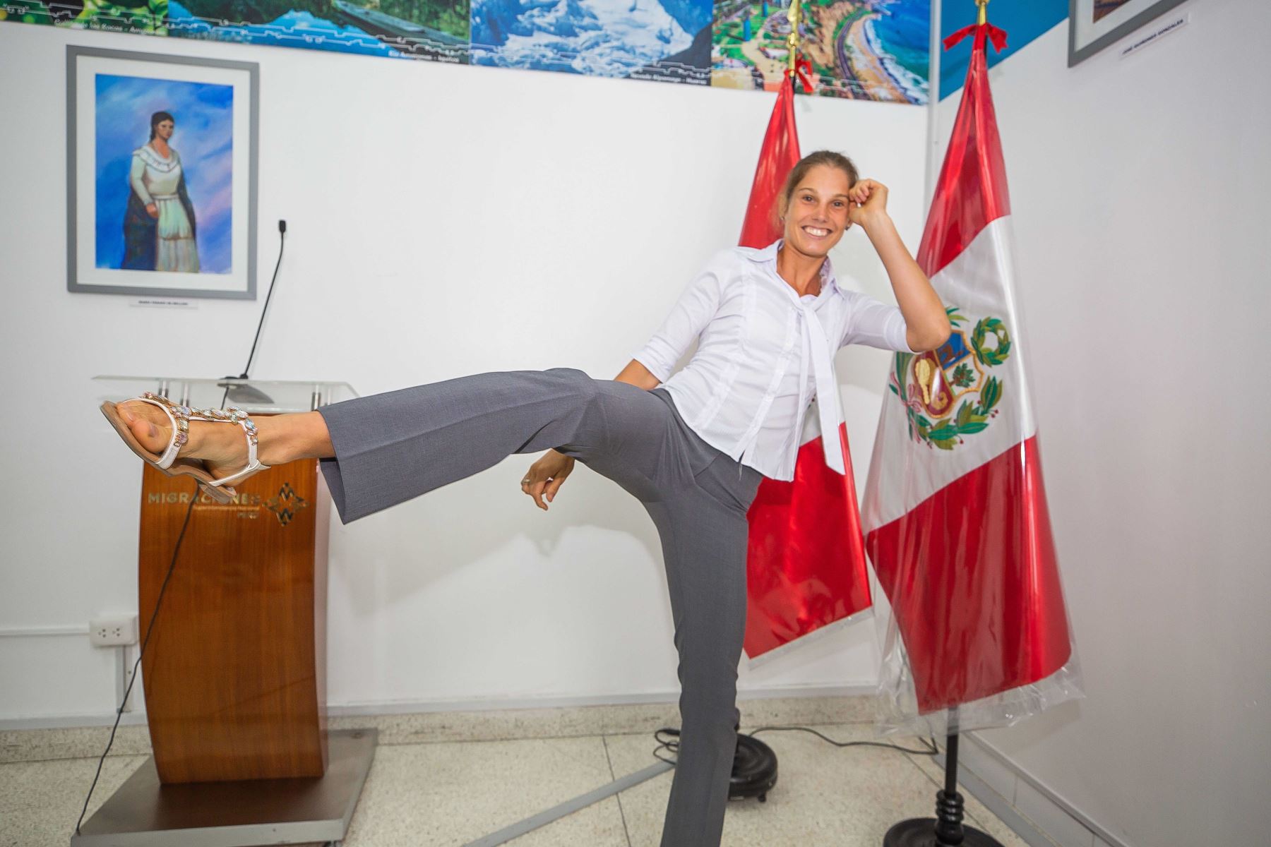 Campeona panamericana de muay thai, Antje Elisabeth Van Der Mole, se nacionalizó peruana. Foto: Andina/Difusión