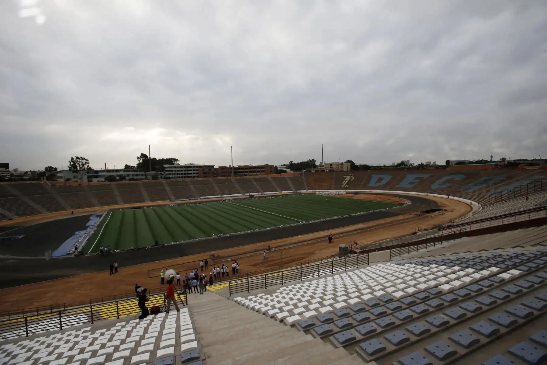 Casi listo. El remodelado estadio sanmarquino estará listo a finales de marzo para los Juegos Panamericanos 2019 que se inician en Lima el 26 de julio. ANDINA/Nathalie Sayago