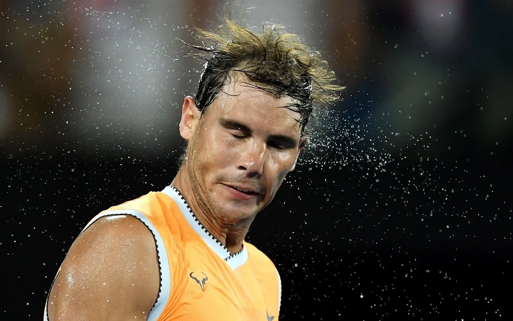 MELBOURNE (AUSTRALIA). El tenista español Rafael Nadal tras su victoria por 6-2, 6-4 y 6-0 en la semifinal masculina del Abierto de Australia que disputó este jueves contra el griego Stefanos Tsitsipas, en Melbourne, Australia. EFE