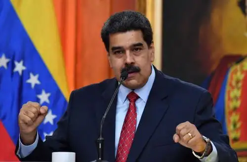 El presidente de Venezuela, Nicolás Maduro, ofrece una conferencia de prensa en Caracas, el 25 de enero del 2019. Foto: AFP.