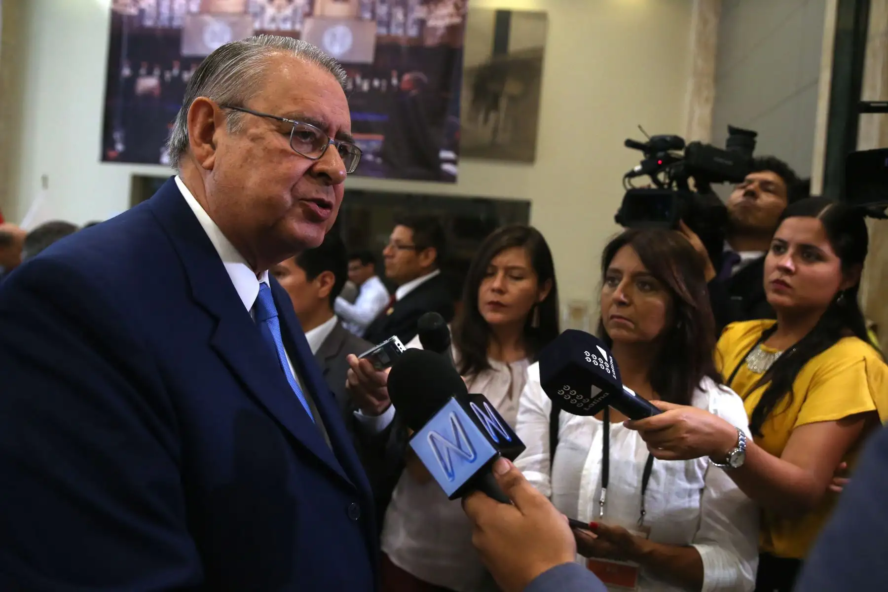 Edward Allan Wagner Tizón es un diplomático peruano, participa en una ceremonia por el V aniversario del fallo de la Corte Internacional de La Haya. Foto: ANDINA/Vidal Tarqui
