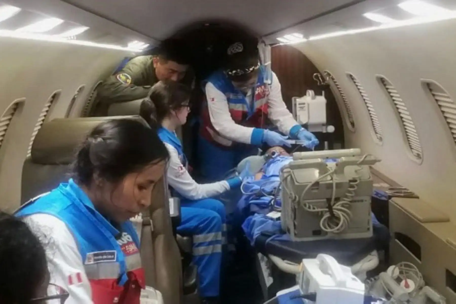 SAMU trasladó, vía aérea, a un niño con quemaduras de segundo grado en diversas partes del cuerpo.