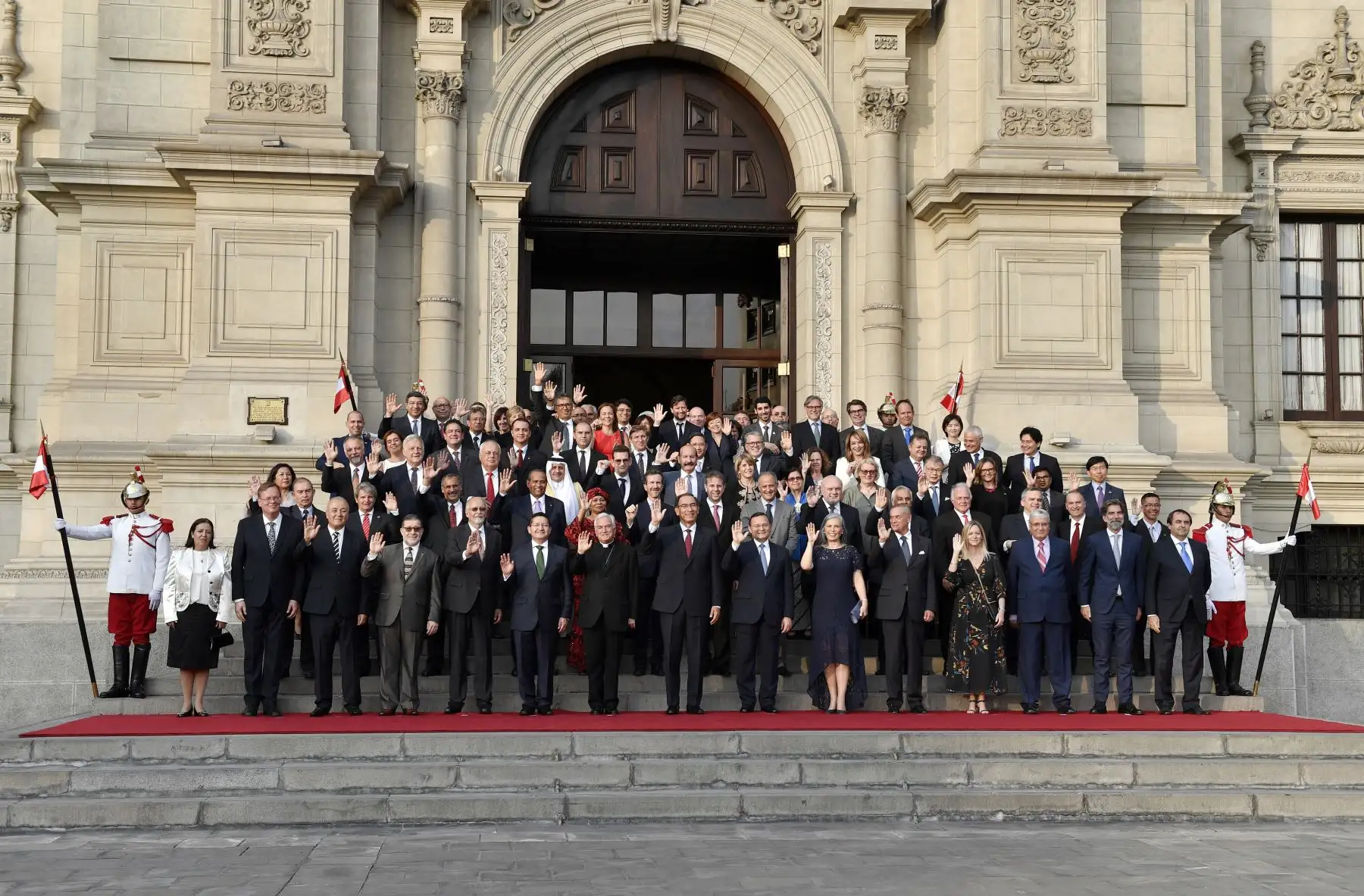 Jefe de Estado  Martín Vizcarra recibiò el saludo protocolar del Cuerpo Diplomático en Palacio de Gobierno.Foto: ANDINA/MRREE