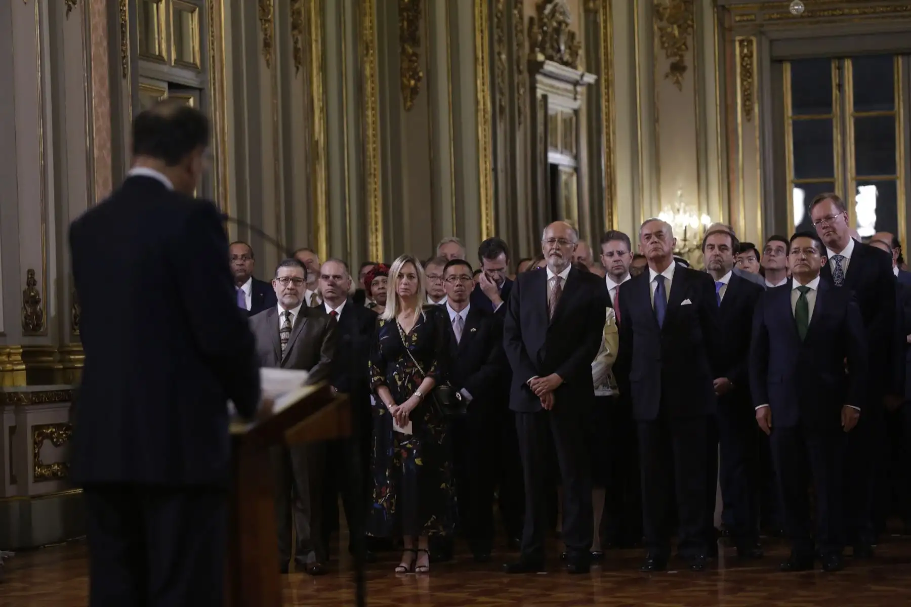 Jefe de Estado  Martín Vizcarra recibiò el saludo protocolar del Cuerpo Diplomático en Palacio de Gobierno.Foto: ANDINA/Prensa Presidencia