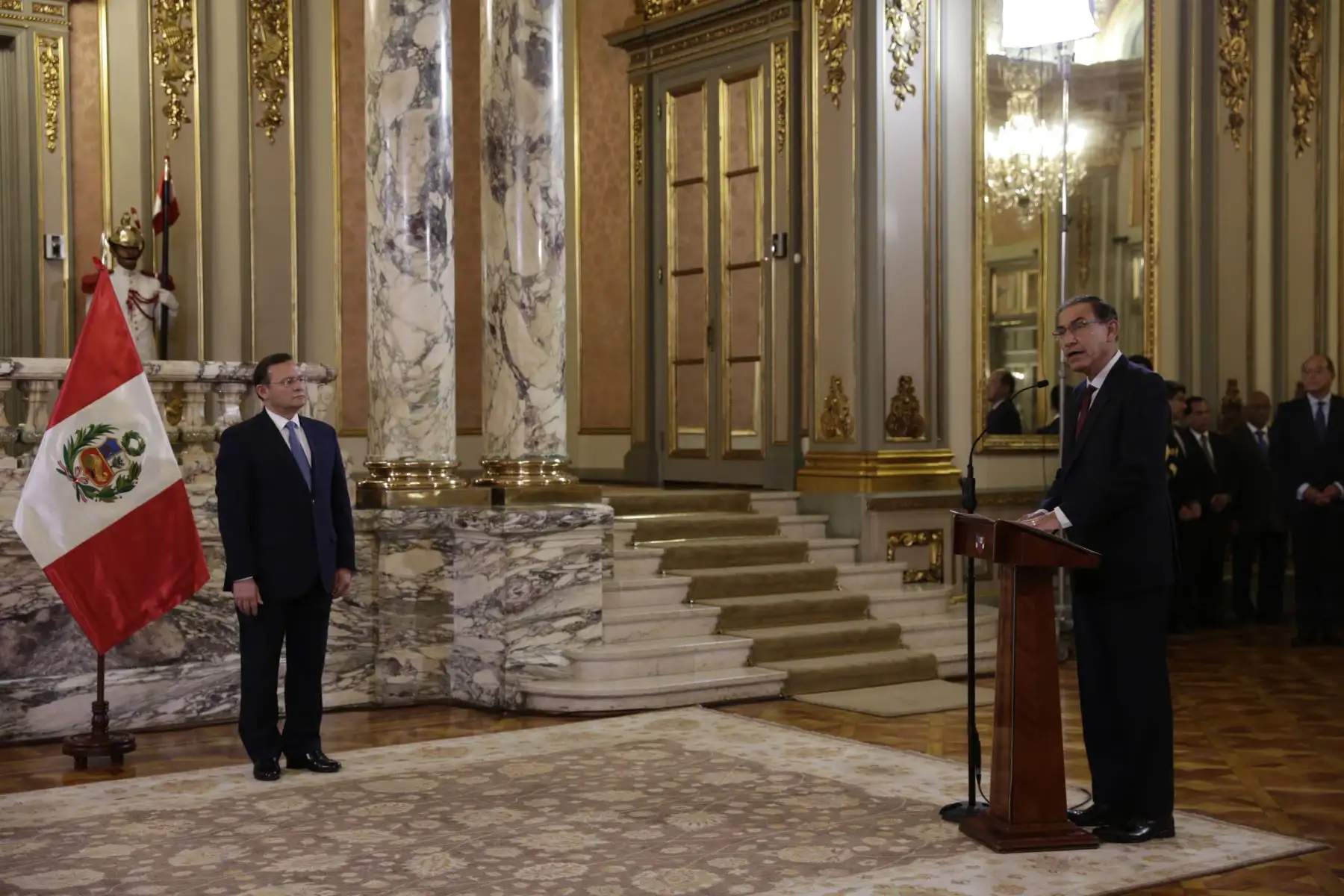 Jefe de Estado  Martín Vizcarra recibiò el saludo protocolar del Cuerpo Diplomático en Palacio de Gobierno.Foto: ANDINA/Prensa Presidencia