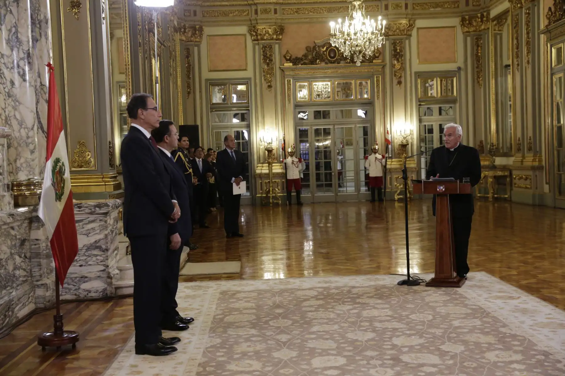 Jefe de Estado  Martín Vizcarra recibiò el saludo protocolar del Cuerpo Diplomático en Palacio de Gobierno.Foto: ANDINA/Prensa Presidencia